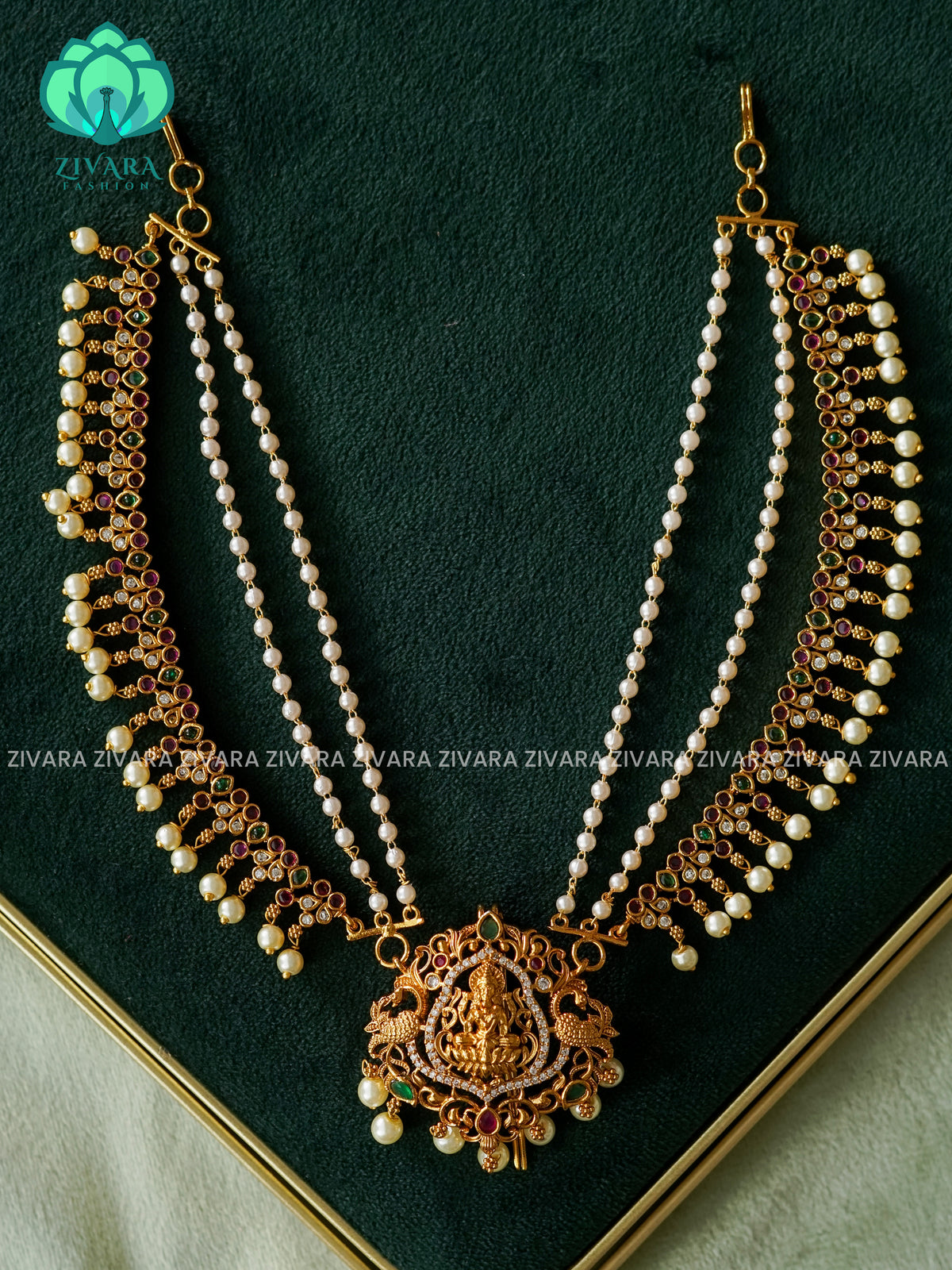 TEMPLE JADABILLA WITH 3 layer COIN earchains/maatals- bridal accessory- zivara fashion-latest jewellery collection