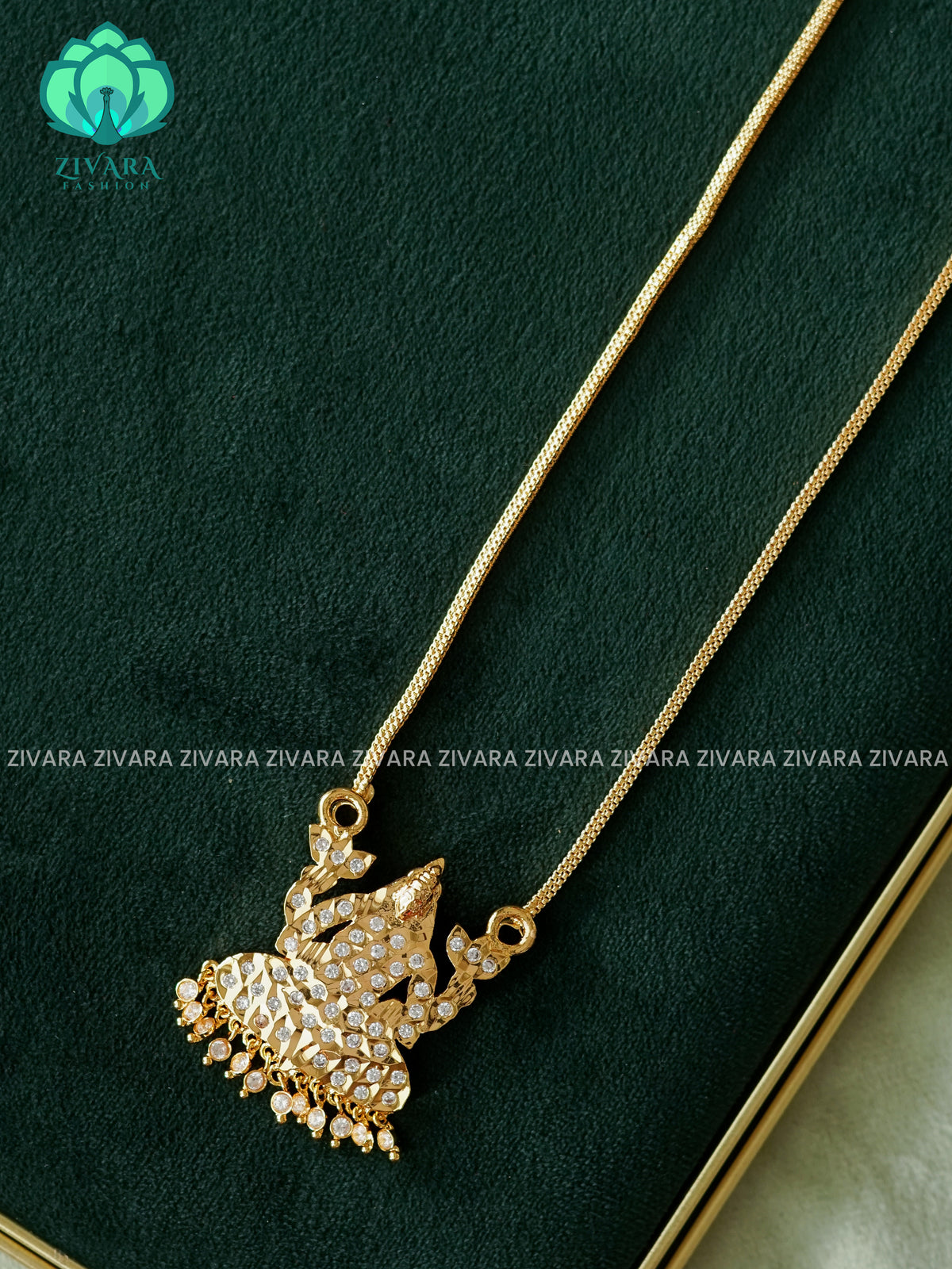 AMBIGAI -  IMPON LONG PENDANT CHAIN - LATEST JEWELLERY COLLECTION -ZIVARA FASHION