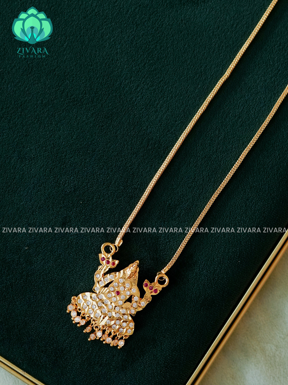 AMBIGAI -  IMPON LONG PENDANT CHAIN - LATEST JEWELLERY COLLECTION -ZIVARA FASHION