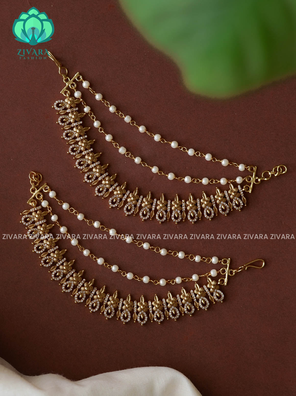 Traditional heavy earchains /maatals- bridal accessory- zivara fashion-latest jewellery collection