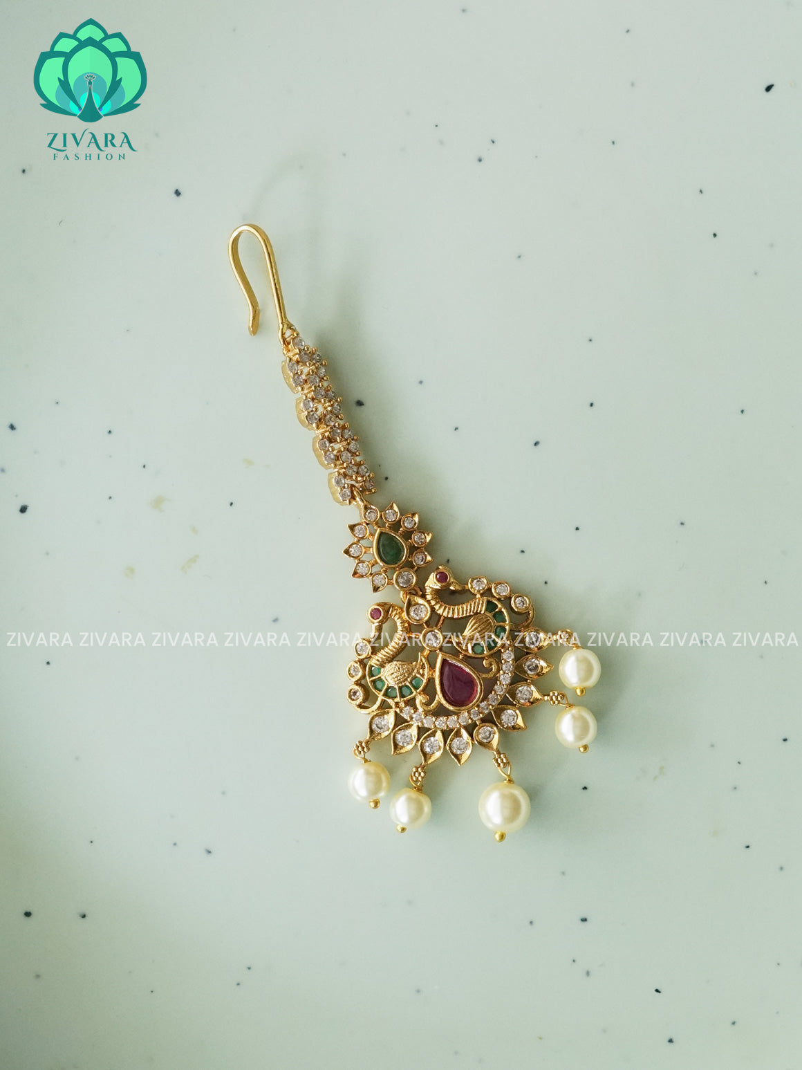 PEACOCK MOTIF gold polish chutti   - Bridal maang tikka, chutti- bridal head accessory- latest bridal collection - Zivara fashion