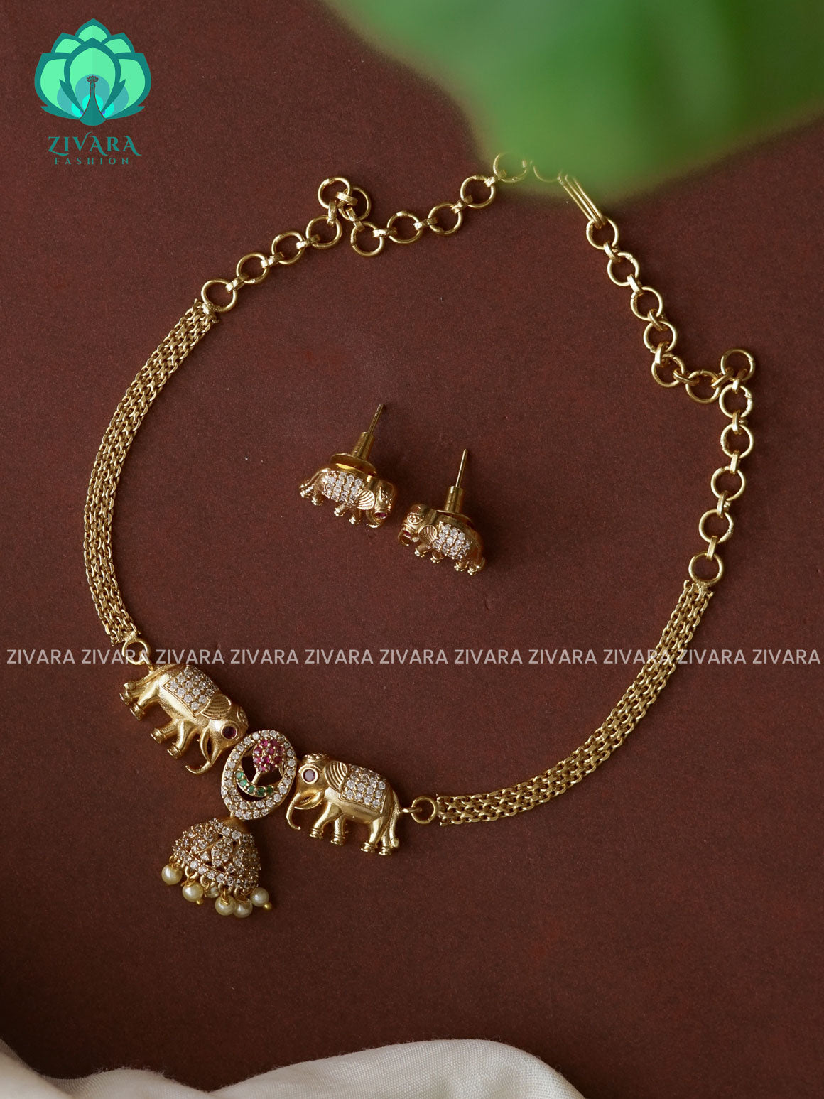 ELEPHANT SIMPLE KIDS EXCLUSIVE CHOKER -TRADITIONAL CHOKER COLLECTION WITH EARRINGS- LATEST JEWELLERY COLLECTION