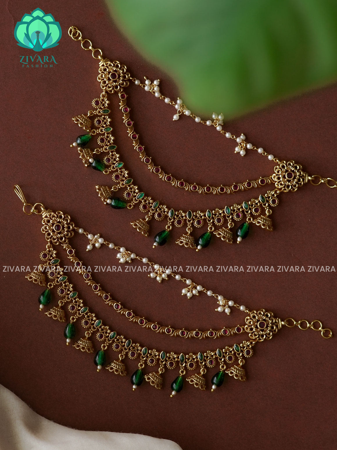 Traditional heavy earchains /maatals- bridal accessory- zivara fashion-latest jewellery collection