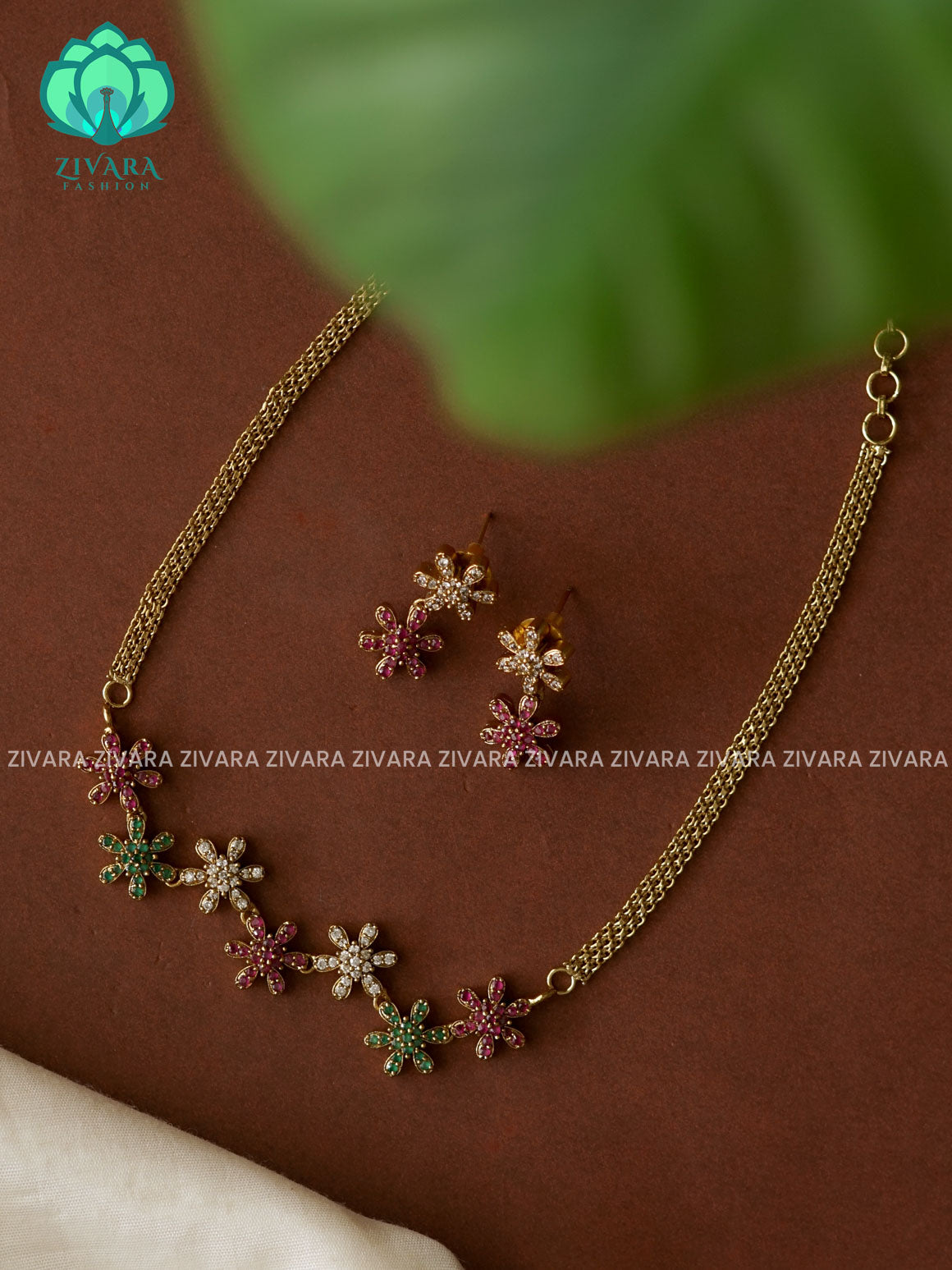 FLOWER SIMPLE KIDS EXCLUSIVE CHOKER -TRADITIONAL CHOKER COLLECTION WITH EARRINGS- LATEST JEWELLERY COLLECTION