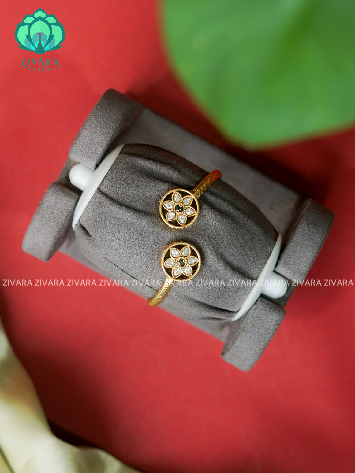 1 piece free size KADA  -Premium gold finish kada bangle - Zivara Fashion