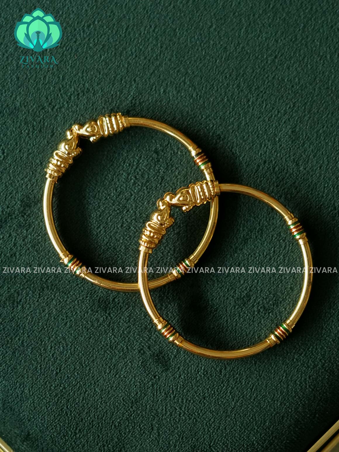 2 PIECE GOLD POLISH SIMPLE BANGLES - Premium quality daily use bangles - Zivara fashion