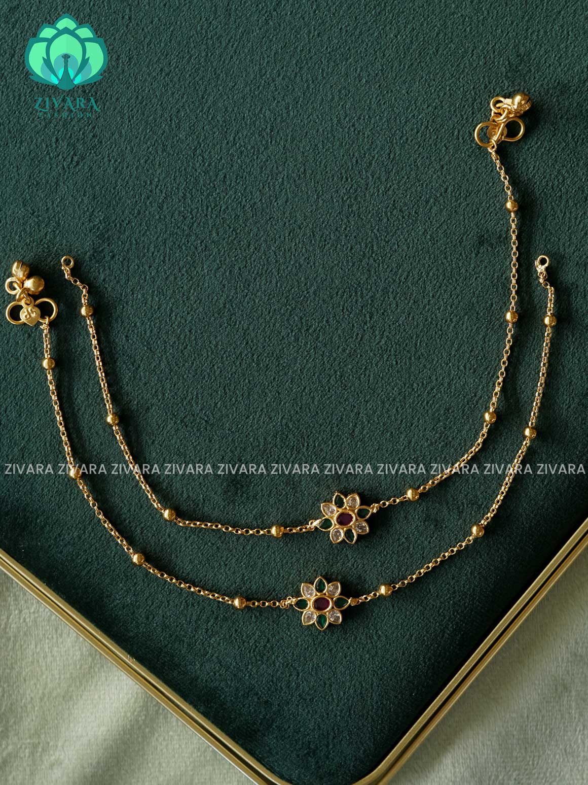 FLOWER PENDANT - Trending occasional wear anklets (9.75 inch approx )for women- latest jewellery- ZIVARA FASHION