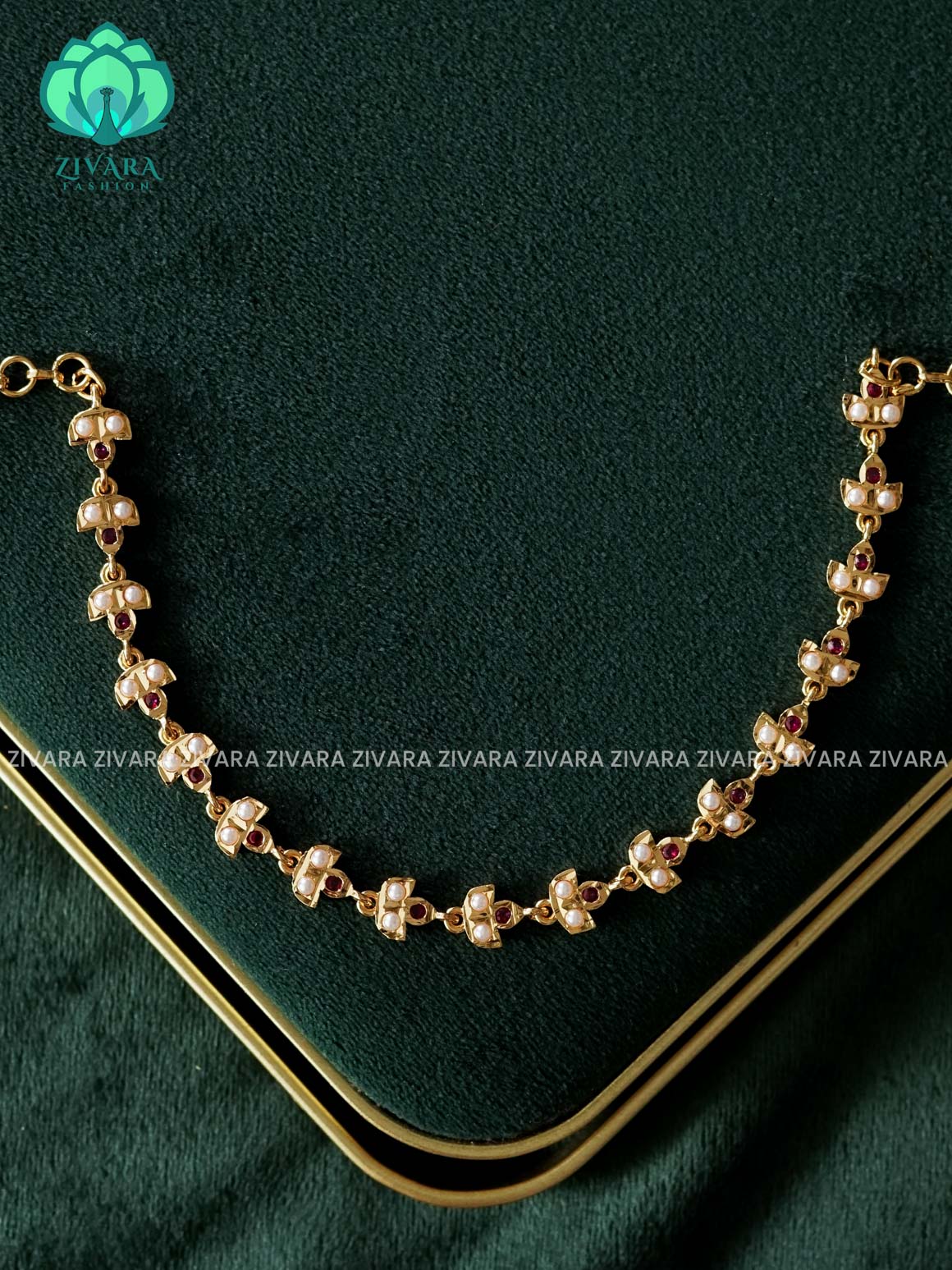 AMBIGAI - RUBY WHITE  choker - Microgold polish - Zivara Fashion- latest jewellery collection