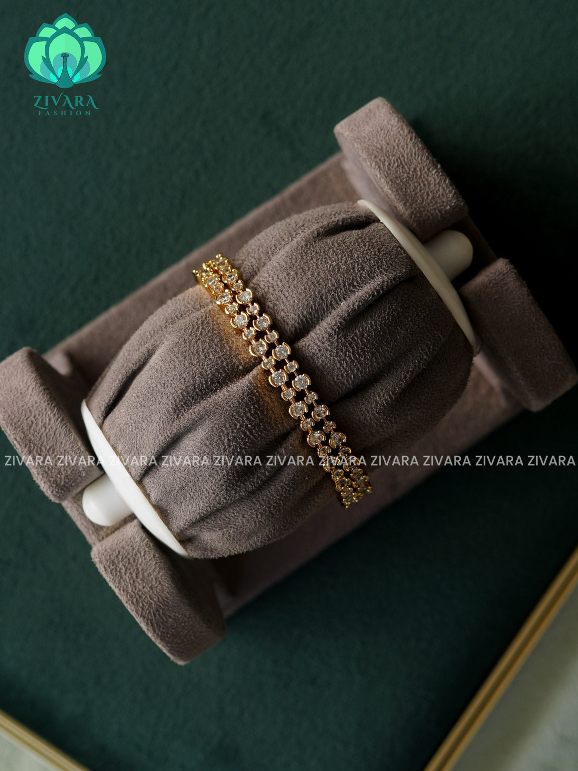 2 piece CIRCLE WHITE STONE BANGLES  - latest bangles design-ZIVARA FASHION