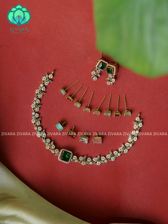 Interchangable hotselling NECKWEAR with earrings - latest pocket friendly south indian jewellery collection