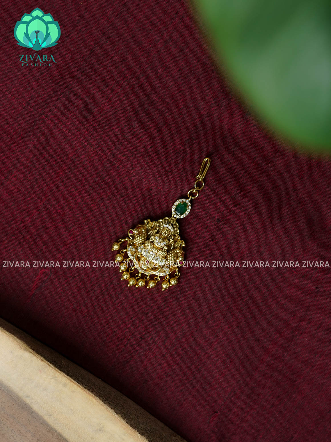 Temple style gold polish  - Bridal maang tikka, chutti- bridal head accessory- latest bridal collection - Zivara fashion