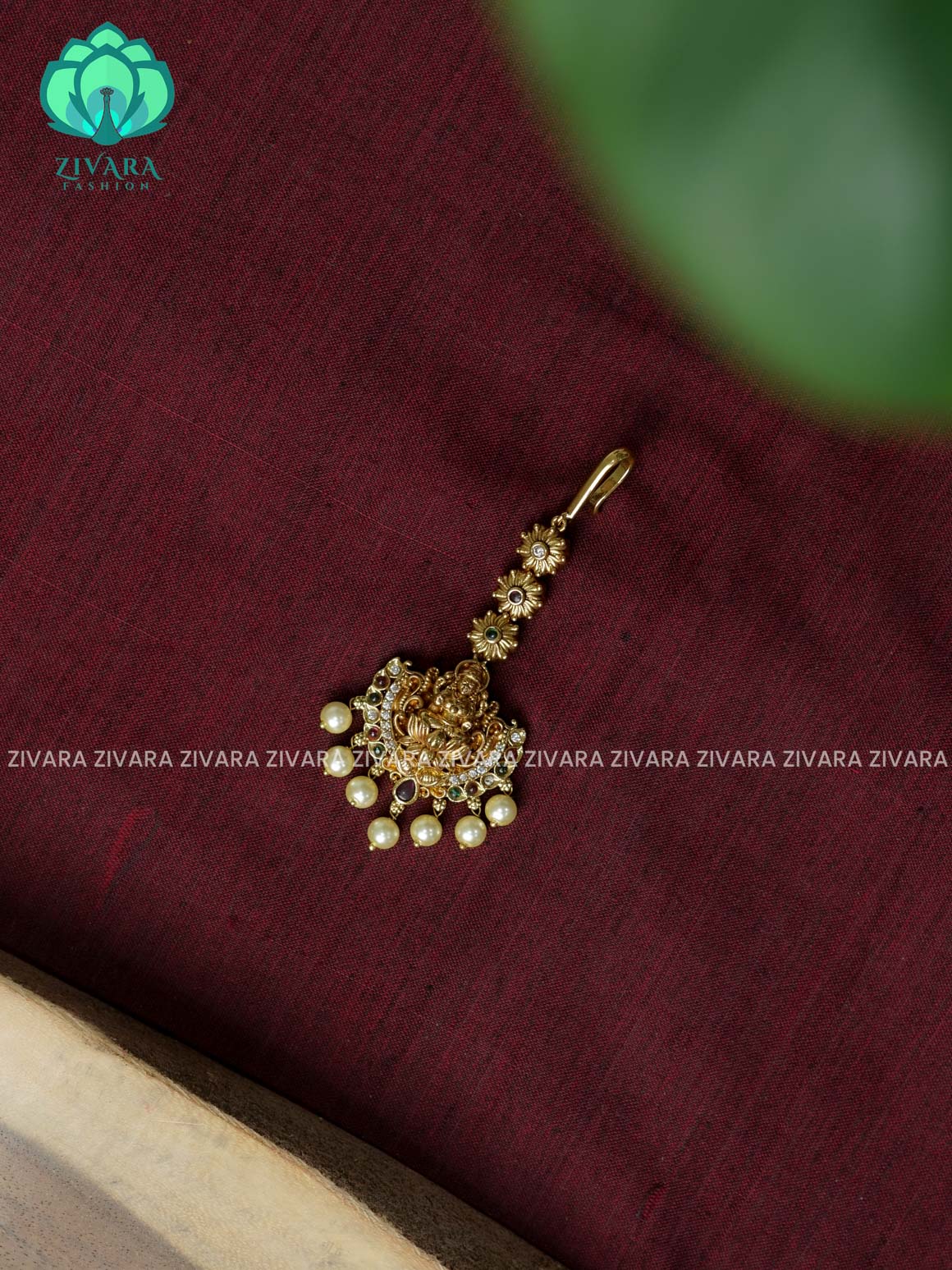 Temple style gold polish  - Bridal maang tikka, chutti- bridal head accessory- latest bridal collection - Zivara fashion