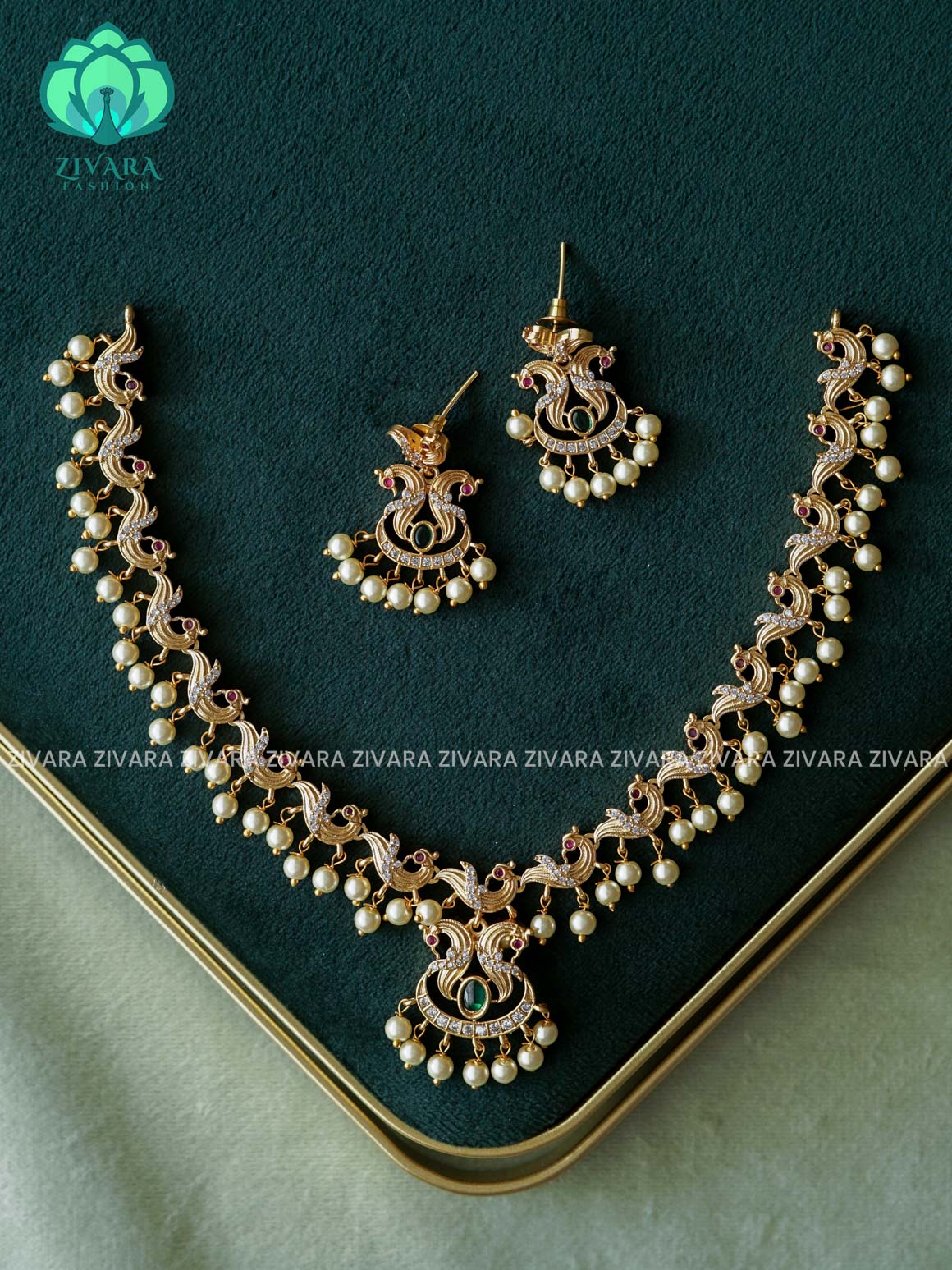 PEACOCK  - Traditional south indian premium neckwear - Zivara Fashion- latest jewellery design