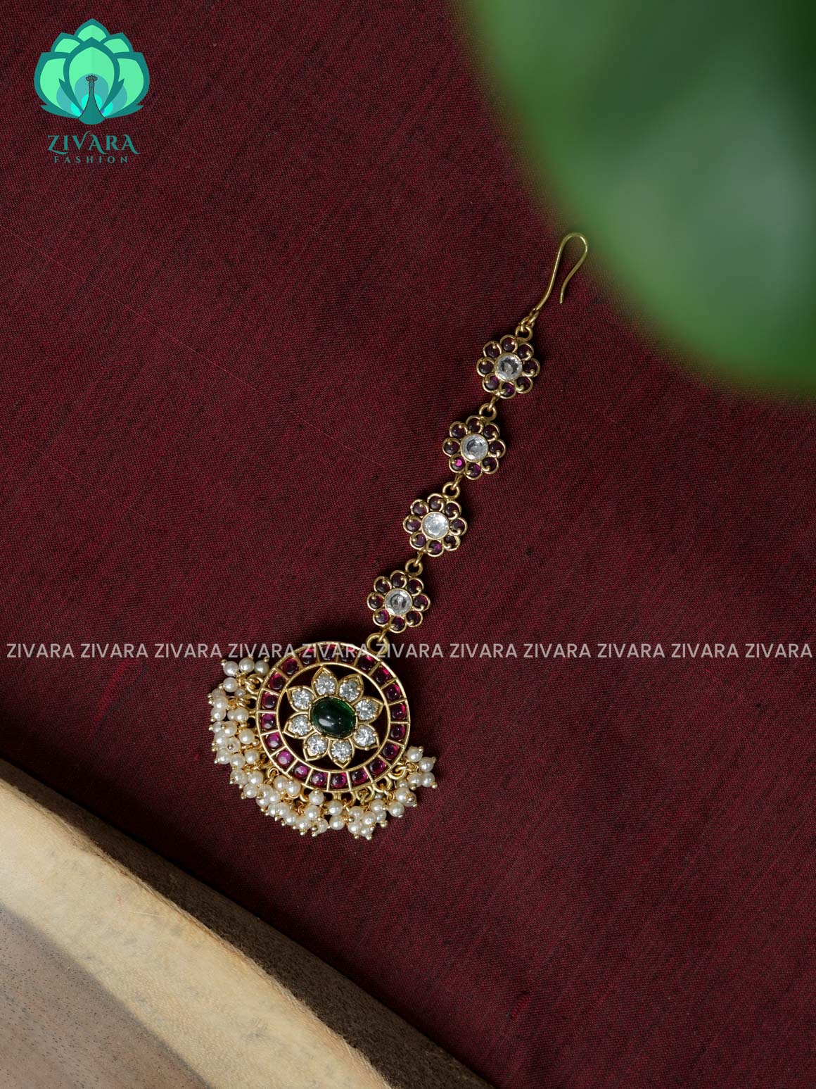 Temple style gold polish  - Bridal maang tikka, chutti- bridal head accessory- latest bridal collection - Zivara fashion