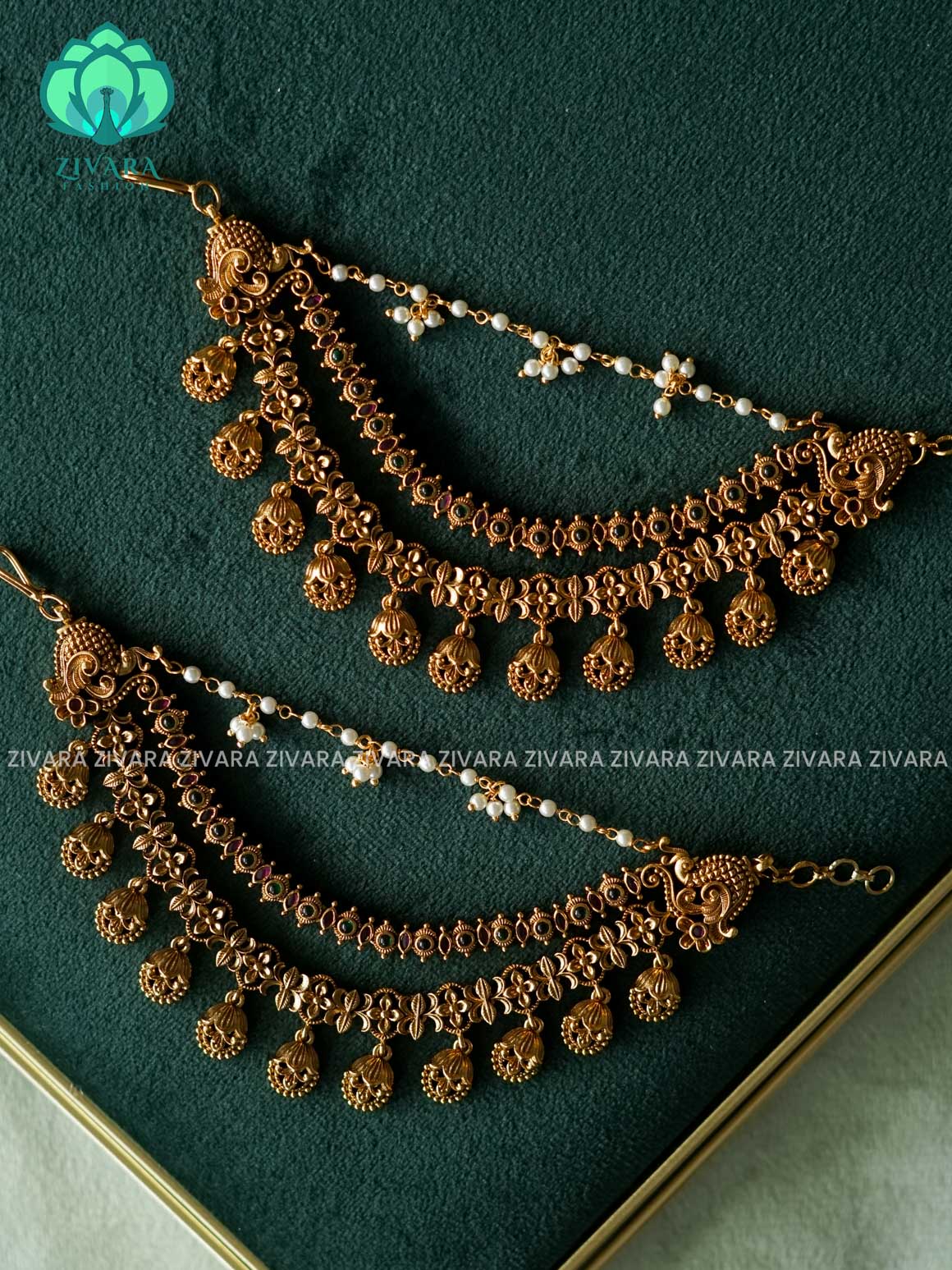 3 layer earchains/maatals- bridal accessory- zivara fashion-latest jewellery collection