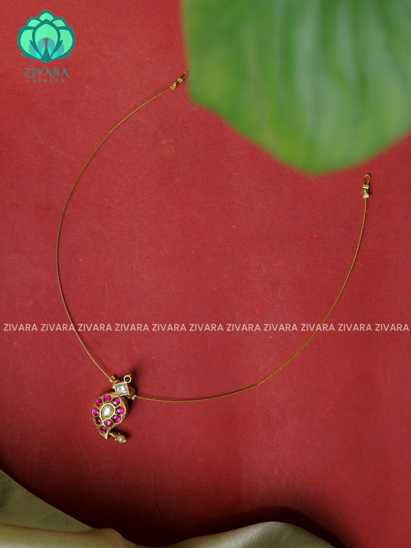 MANGO JADAU TAMARA INVISIBLE MINIMAL ELEGANT HANDMADE NECKLACE WITH BRILLIANT FINISH MOTIFS- ZIVARA FASHION