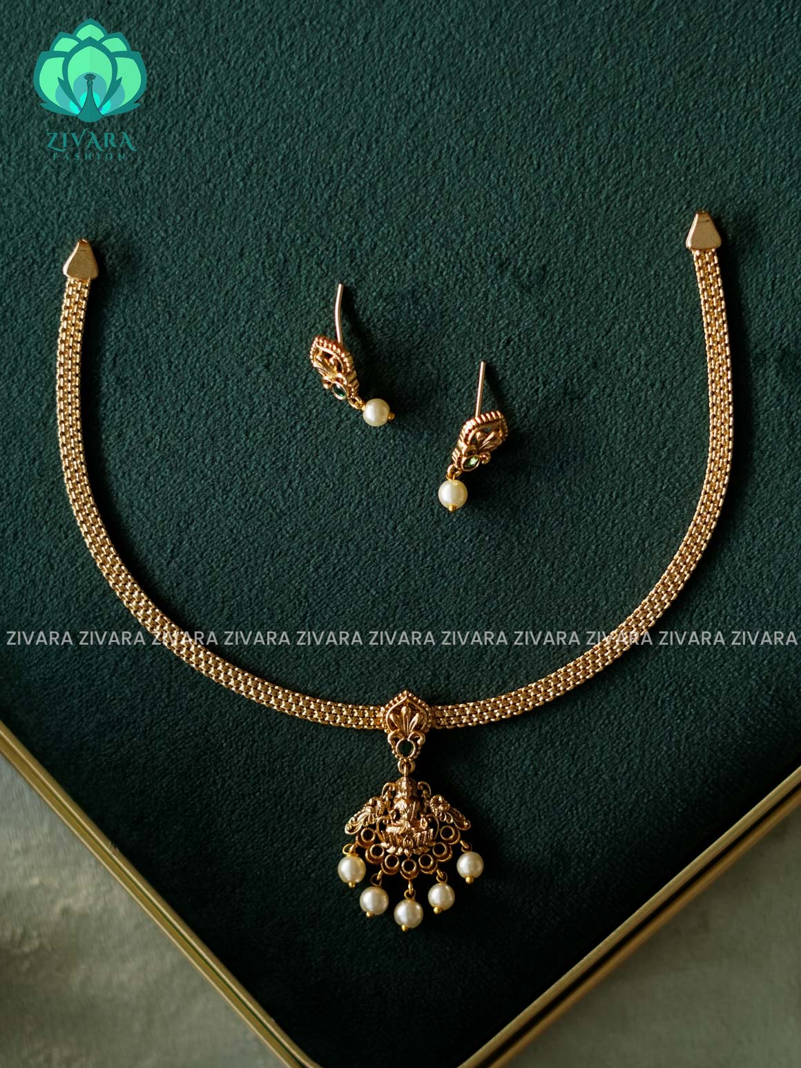 TEMPLE KIDS FRIENDLY-FLEXIBLE CHAIN- stylish neckwear with earrings- Zivara Fashion