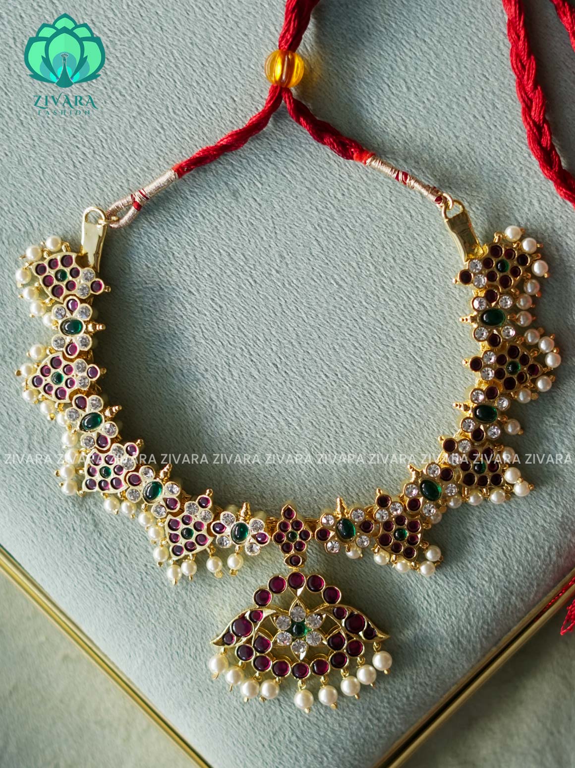 MATHANGI- NECKLACE- REAL KEMP BHARATHANATYAM DANCE PREMIUM JEWELLERY