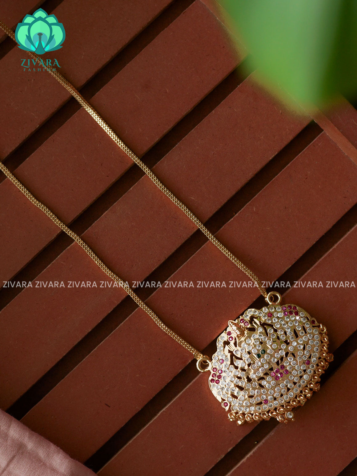 24" MICROGOLD POLISH IMPON DOLLAR  with premium gold polish CHAIN -Traditional south indian premium neckwear without earrings- Zivara Fashion- latest jewellery design