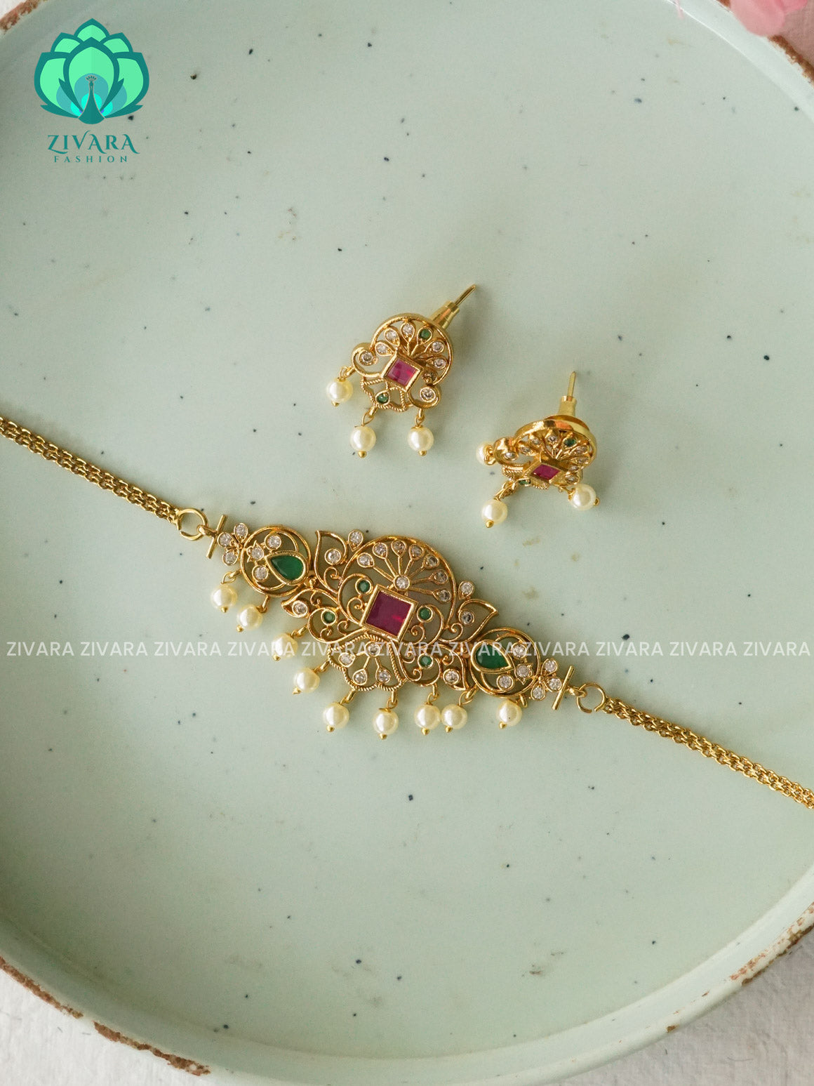 NON MOTIF KIDS EXCLUSIVE (3 INCH PLUS EXTENSION) CHOKER  WITH EARRINGS- LATEST JEWELLERY COLLECTION