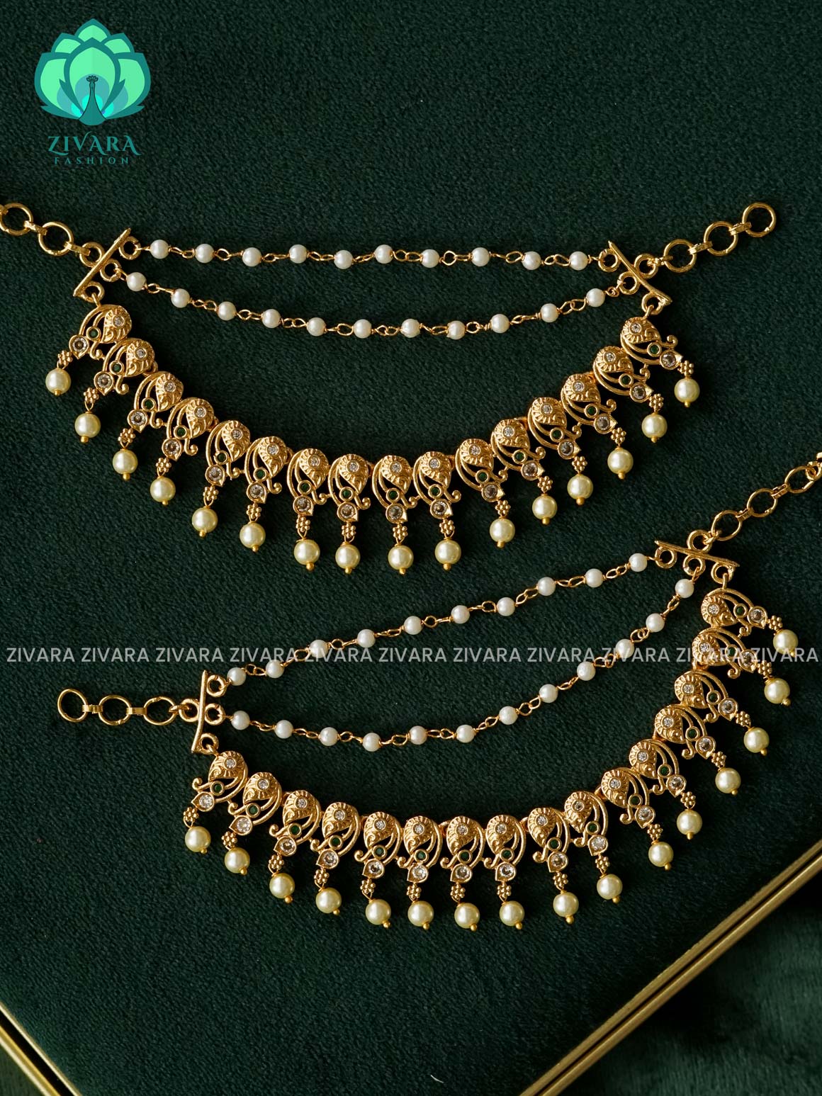 3 layer earchains/maatals- bridal accessory- zivara fashion-latest jewellery collection