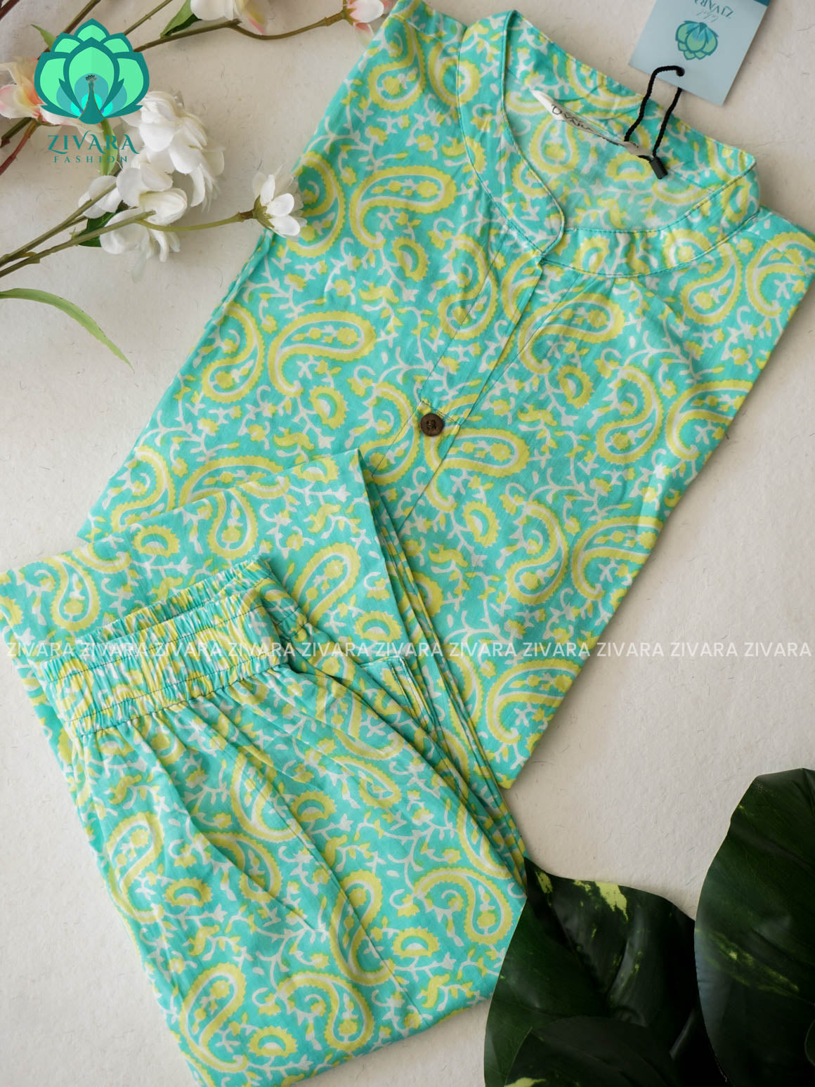 Mahi-NEON - Colourful cotton everyday wear and office wear coord sets for women- Label Zivara