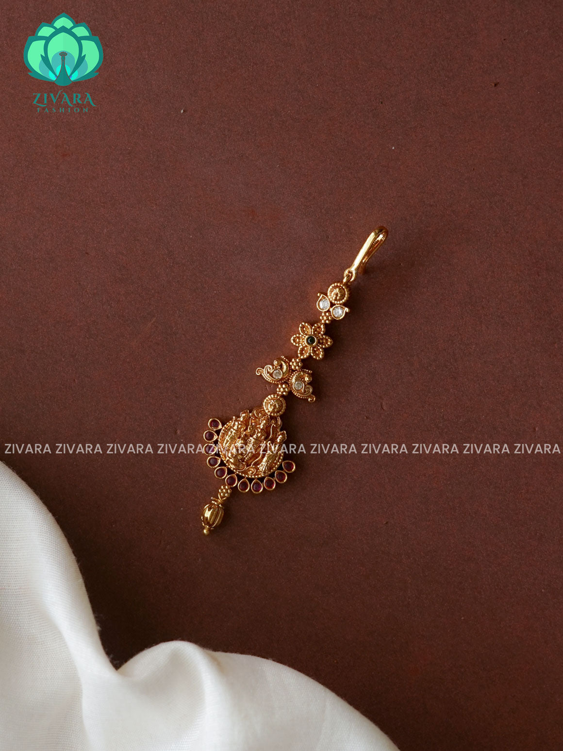 Temple style gold polish  - Bridal maang tikka, chutti- bridal head accessory- latest bridal collection - Zivara fashion