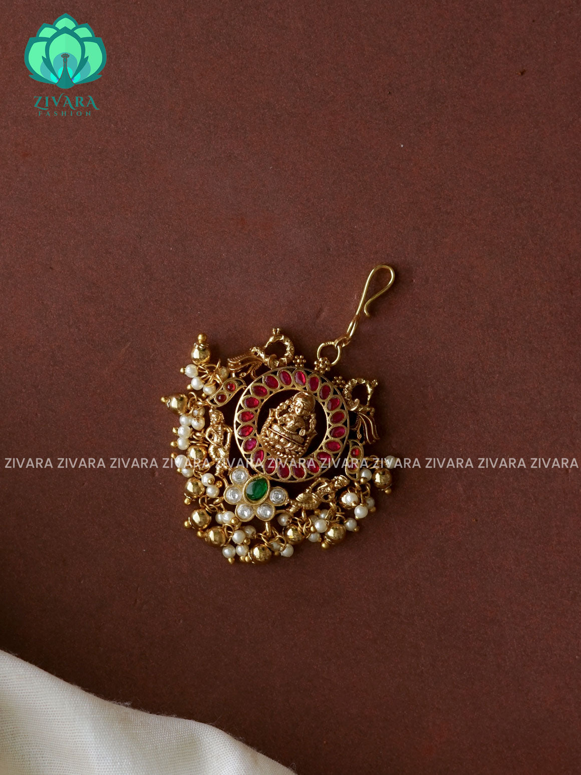 Temple style gold polish - Bridal maang tikka, chutti- bridal head accessory- latest bridal collection - Zivara fashion