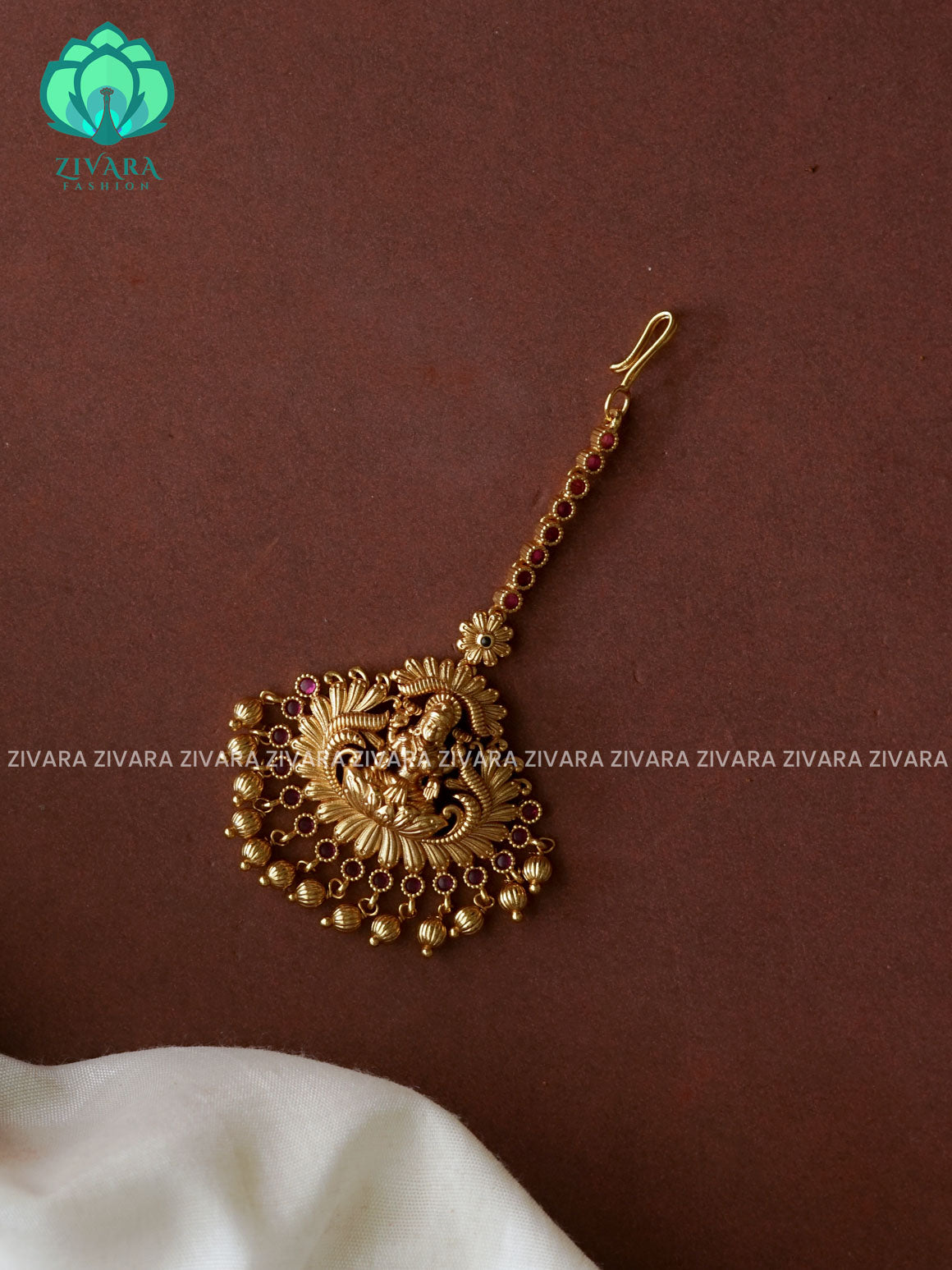 Temple style gold polish - Bridal maang tikka, chutti- bridal head accessory- latest bridal collection - Zivara fashion