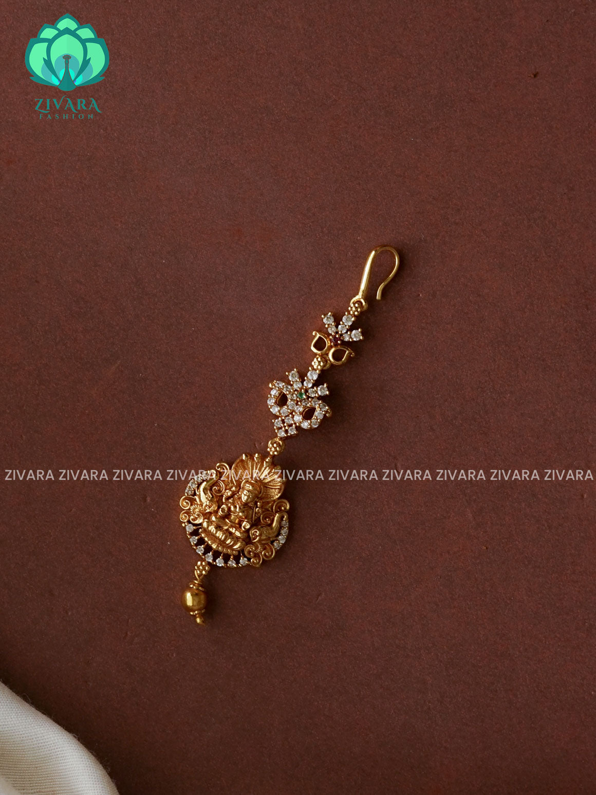 Temple style gold polish  - Bridal maang tikka, chutti- bridal head accessory- latest bridal collection - Zivara fashion