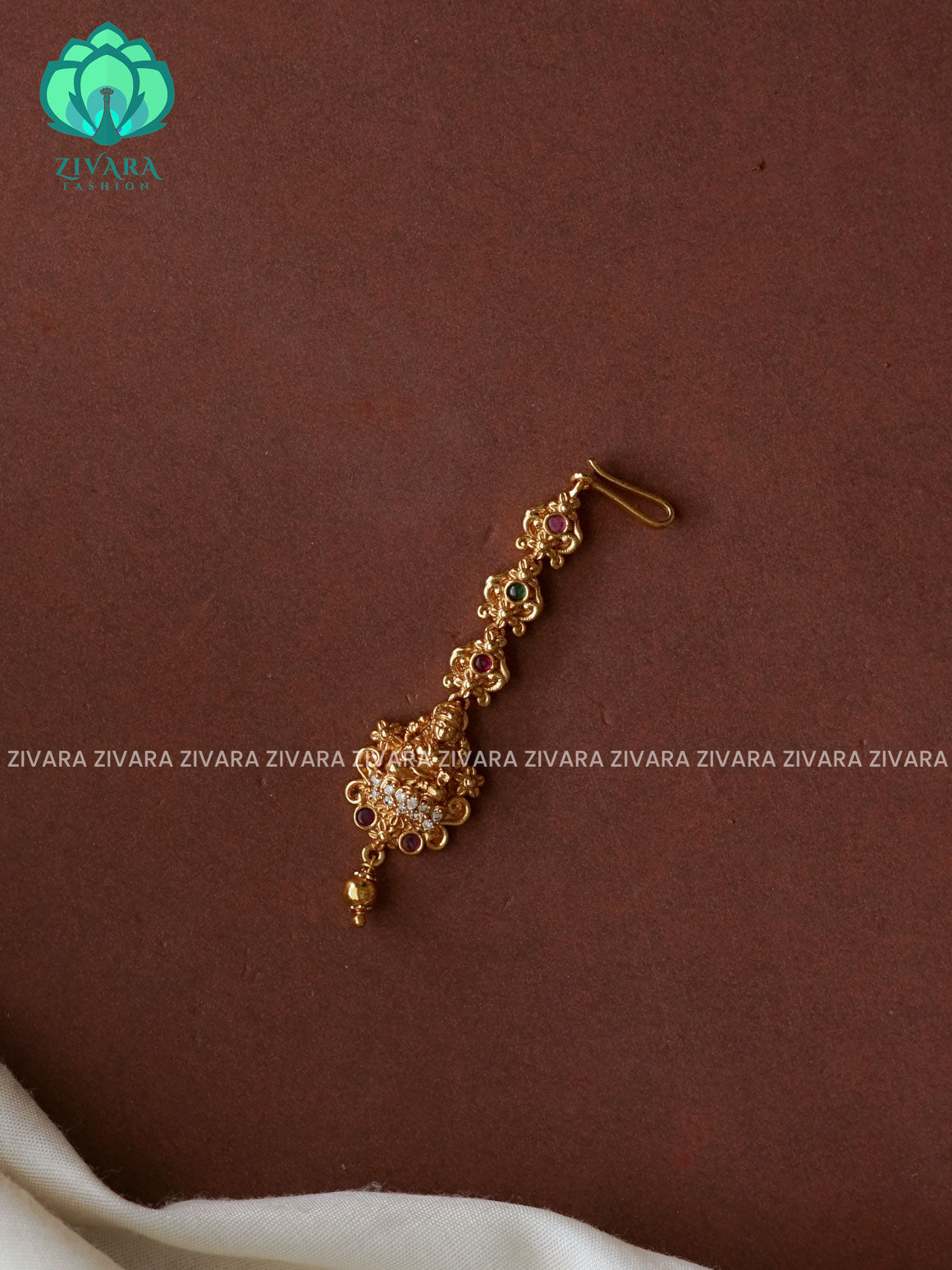 Temple style gold polish  - Bridal maang tikka, chutti- bridal head accessory- latest bridal collection - Zivara fashion