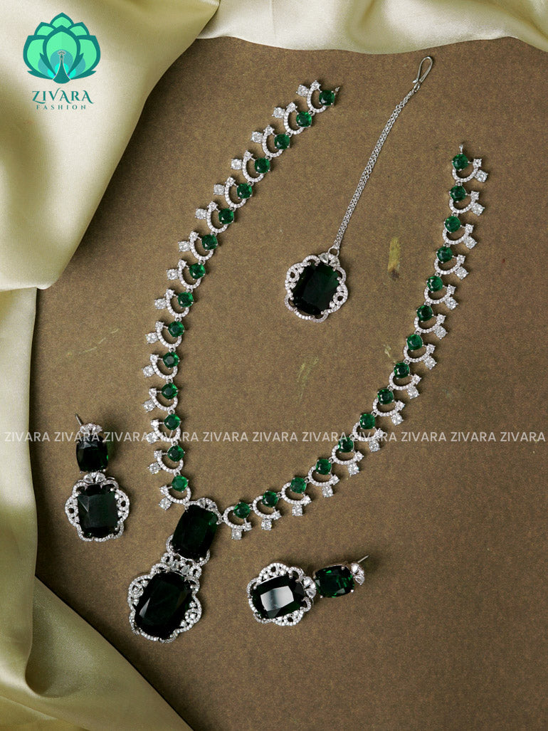 NITA AMBANI INSPIRED  - Ultra premium SILVER polish trending neckwear collection- bridal collection- Zivara FashioN