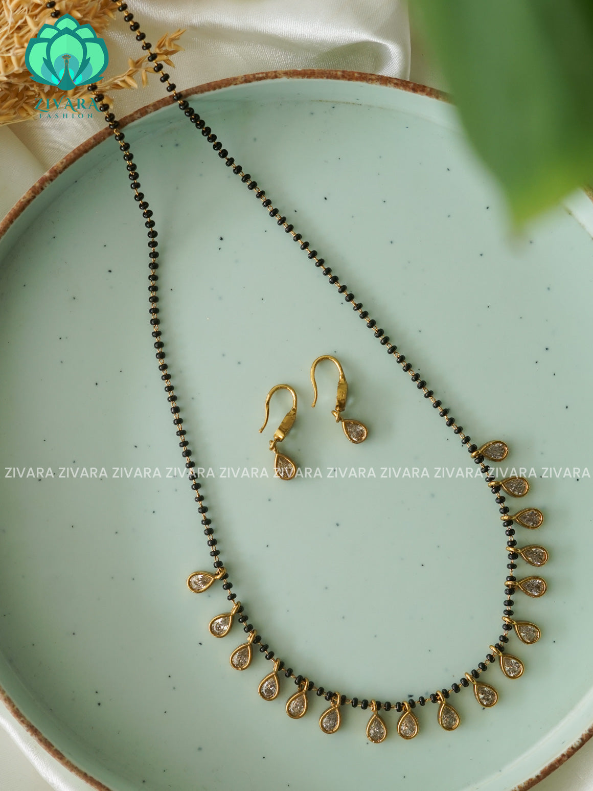 TEAR MANGALSUTRA  - TRADITIONAL NORMAL MATTE MIDCHEST haaram/neckwear - Zivara Fashion