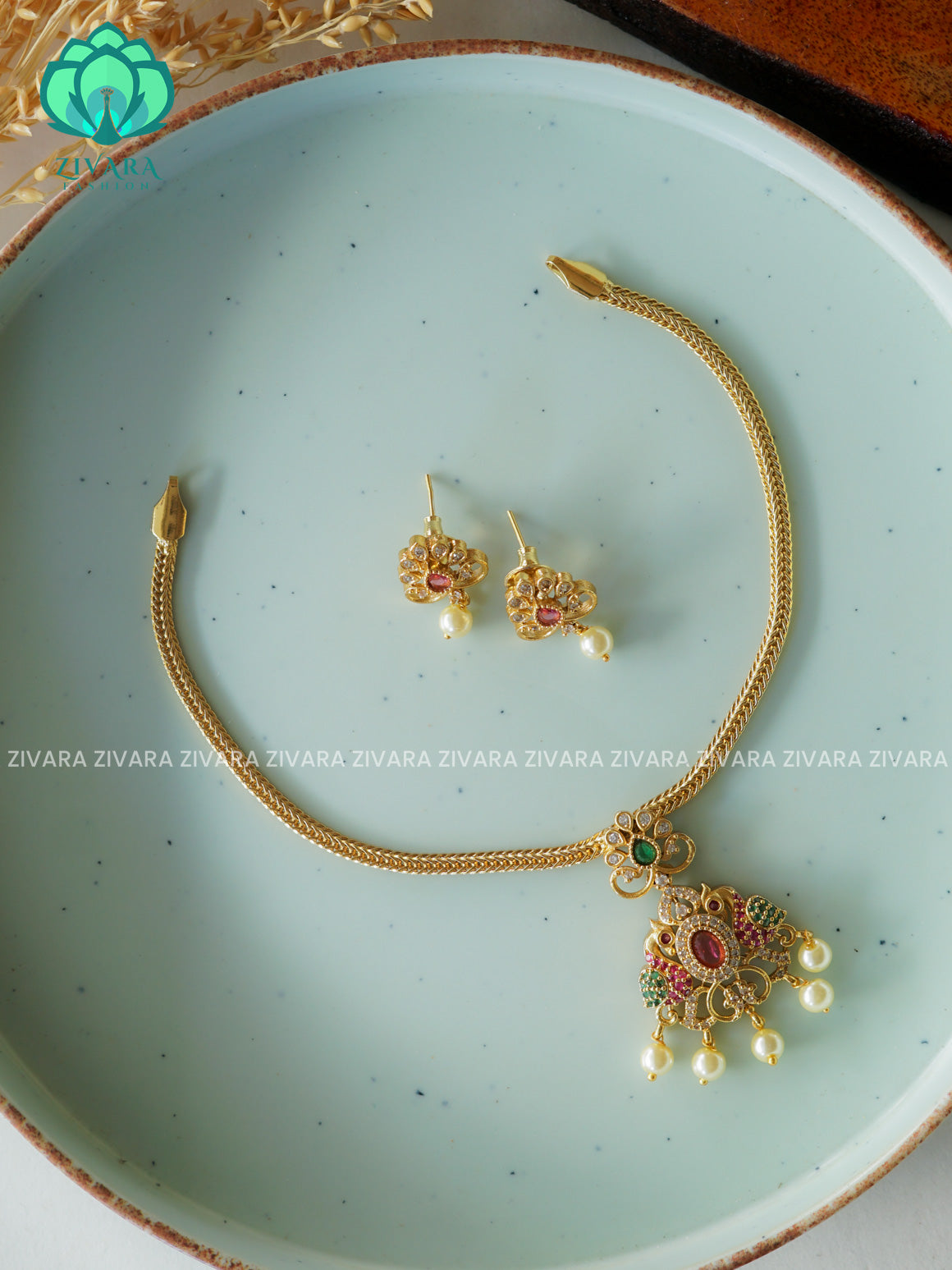 DHRUVA SERIES- SIMPLE KIDS FRIENDLY FLEXIBLE CHAIN  - Traditional south indian premium neckwear - Zivara Fashion- latest jewellery design.