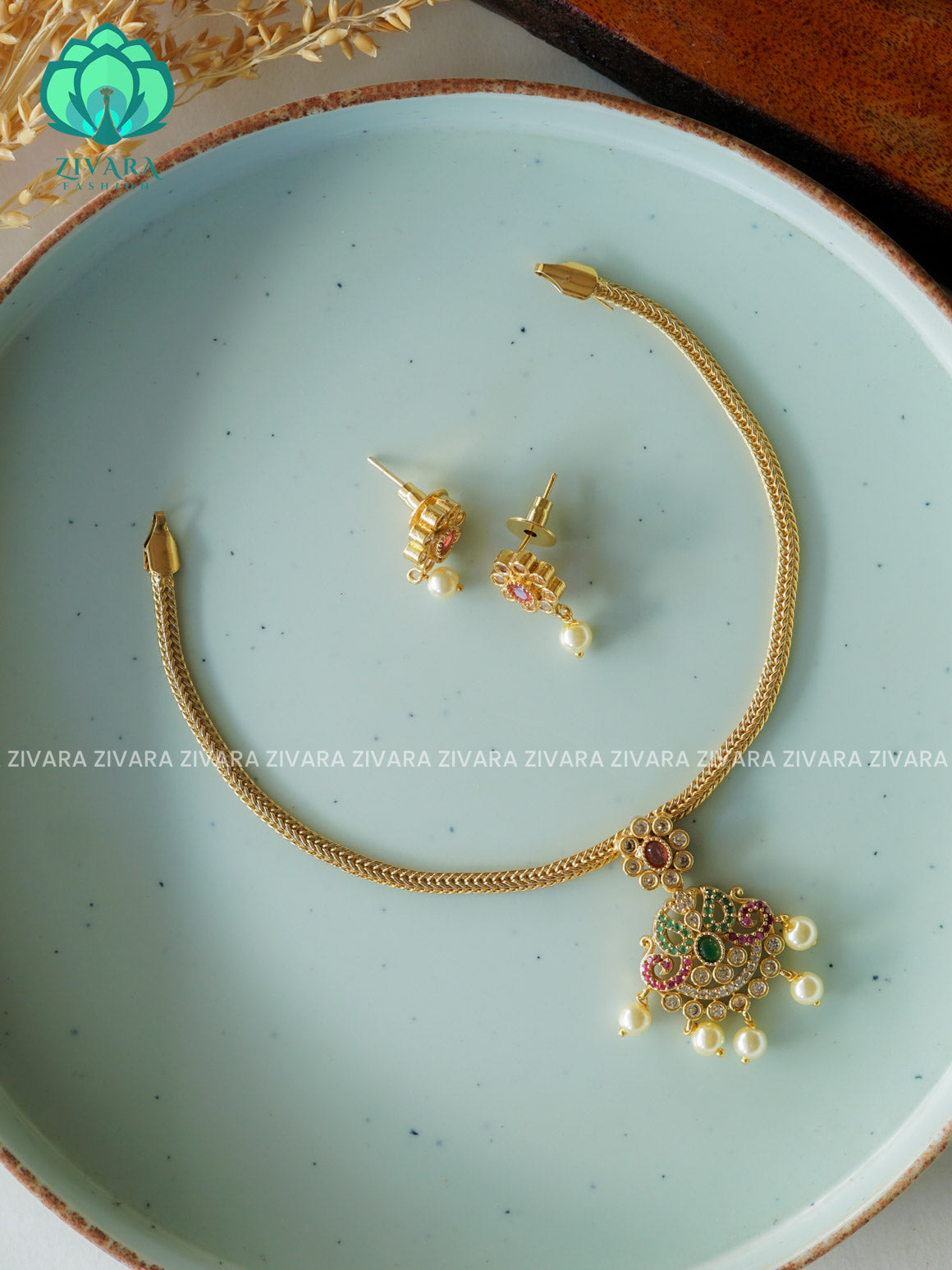 DHRUVA SERIES- SIMPLE KIDS FRIENDLY FLEXIBLE CHAIN  - Traditional south indian premium neckwear - Zivara Fashion- latest jewellery design.
