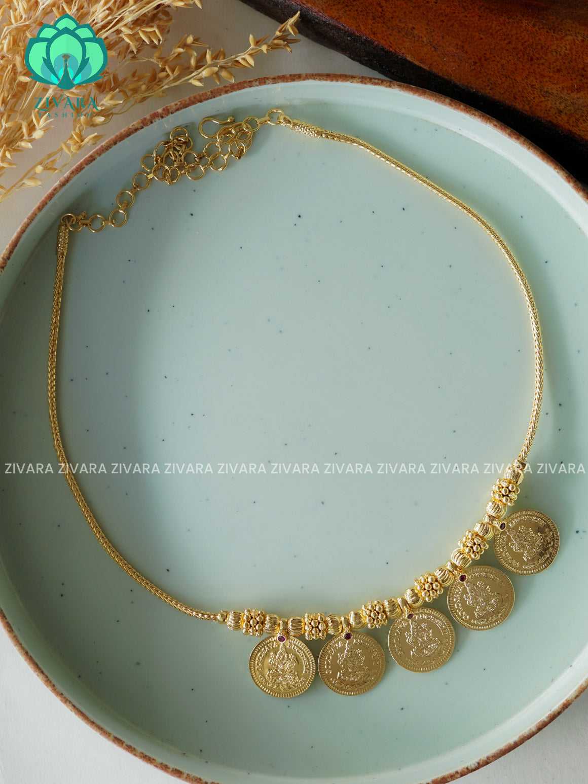 COIN FLEXIBLE CHAIN  - Traditional south indian premium neckwear - Zivara Fashion- latest jewellery design.