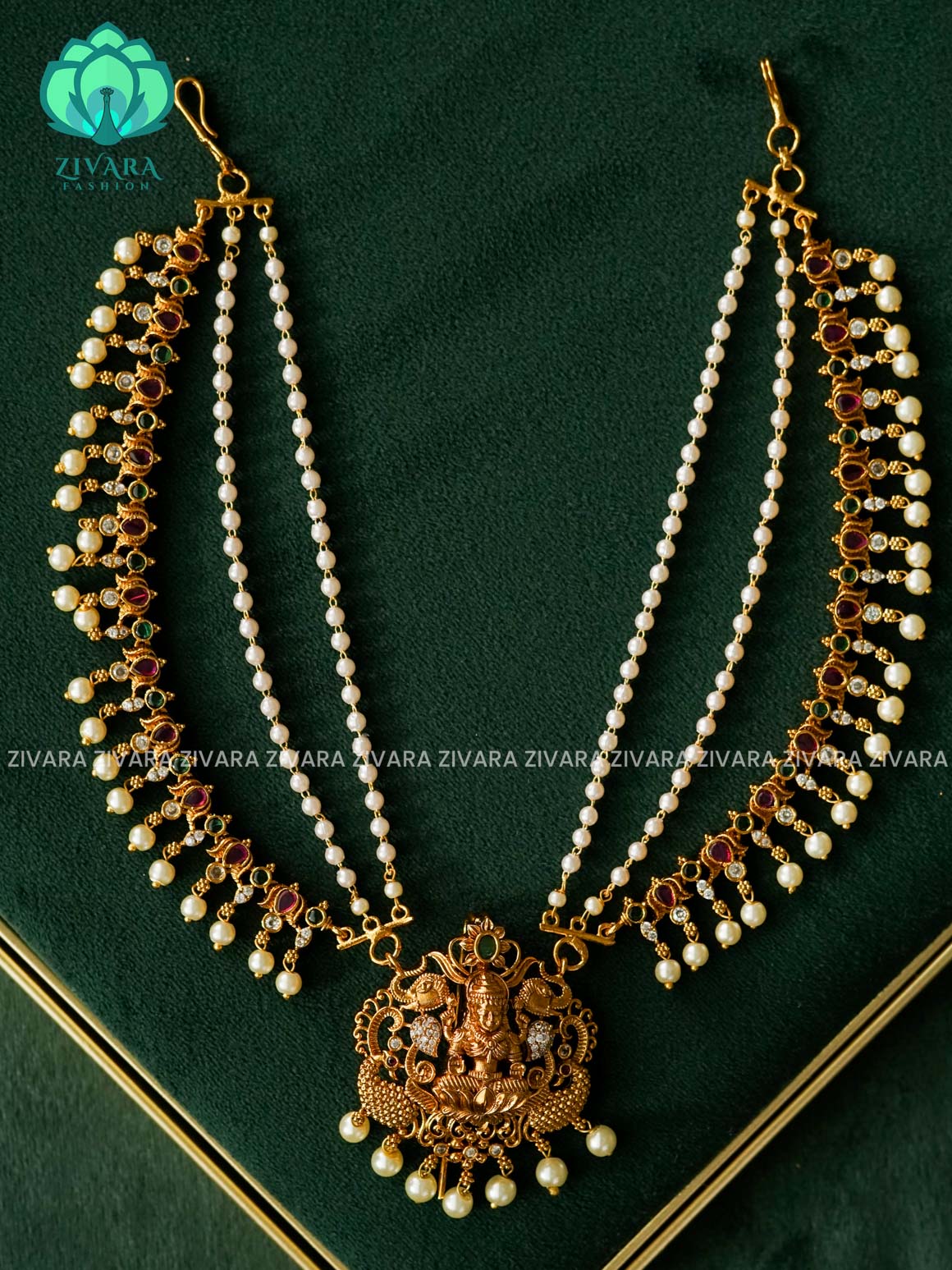 TEMPLE JADABILLA WITH 3 layer COIN earchains/maatals- bridal accessory- zivara fashion-latest jewellery collection