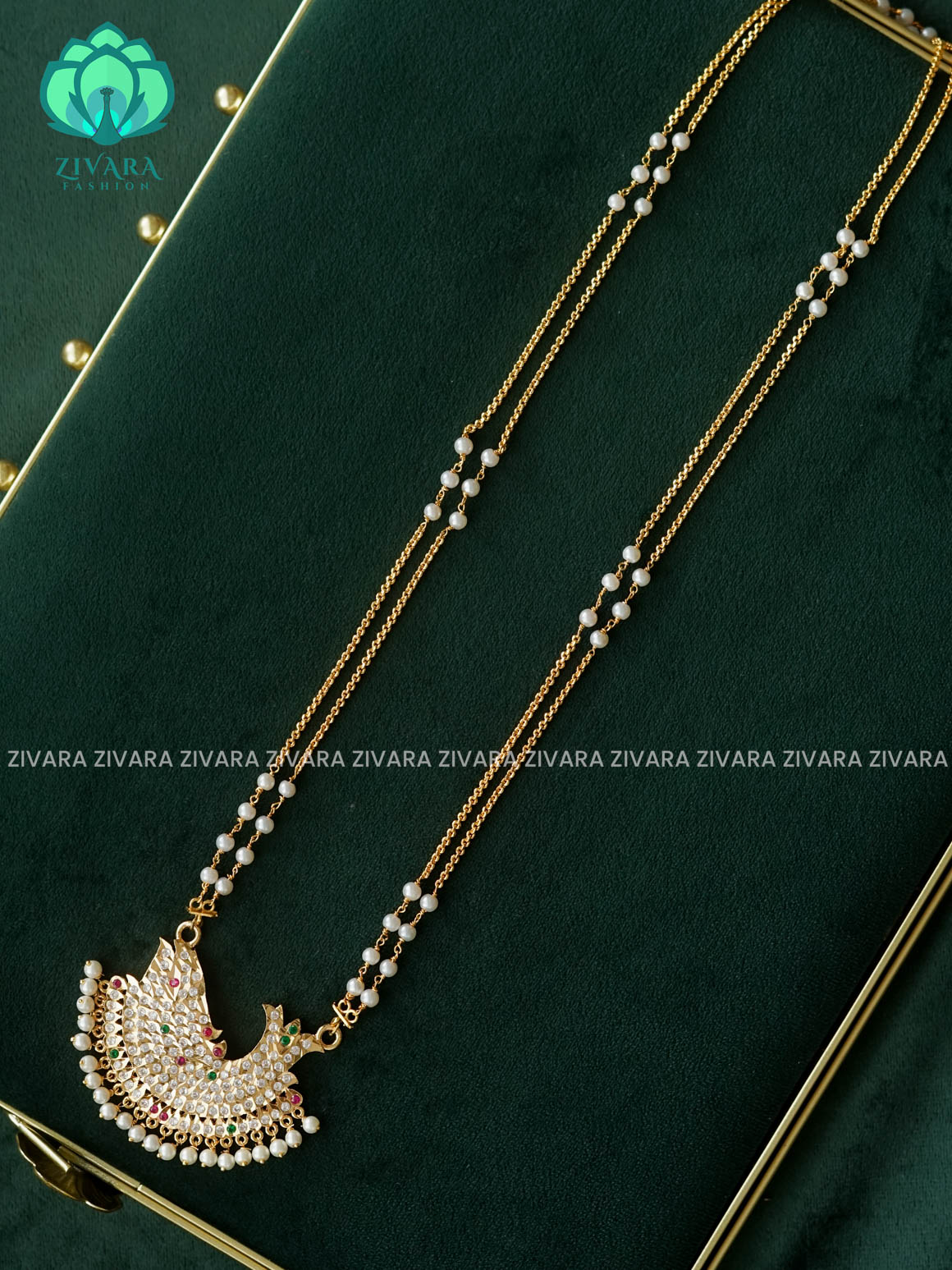 AMBIGAI -  IMPON LONG PENDANT CHAIN - LATEST JEWELLERY COLLECTION -ZIVARA FASHION