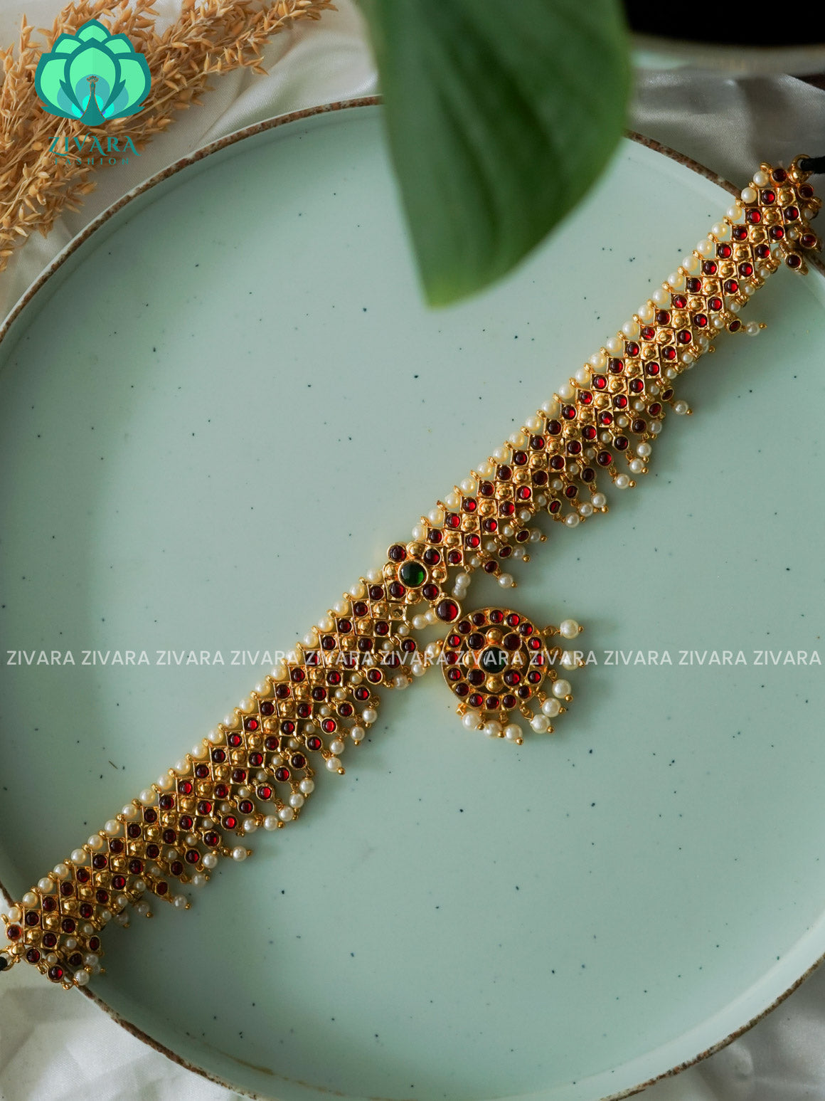 Red and green - kemp dance 13 INCH KIDS hipbelts - Latest South indian budget friendly hipbelt collection- Zivara Fashion