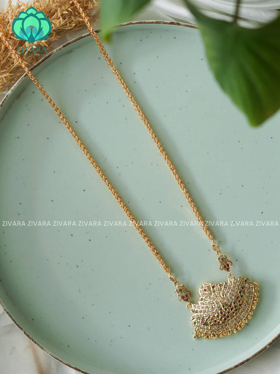 24" MICROGOLD POLISH IMPON DOLLAR  with premium gold polish CHAIN -Traditional south indian premium neckwear without earrings- Zivara Fashion- latest jewellery design