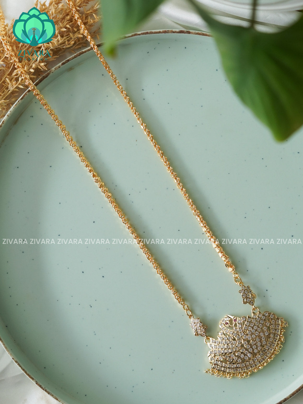 24" MICROGOLD POLISH IMPON DOLLAR  with premium gold polish CHAIN -Traditional south indian premium neckwear without earrings- Zivara Fashion- latest jewellery design