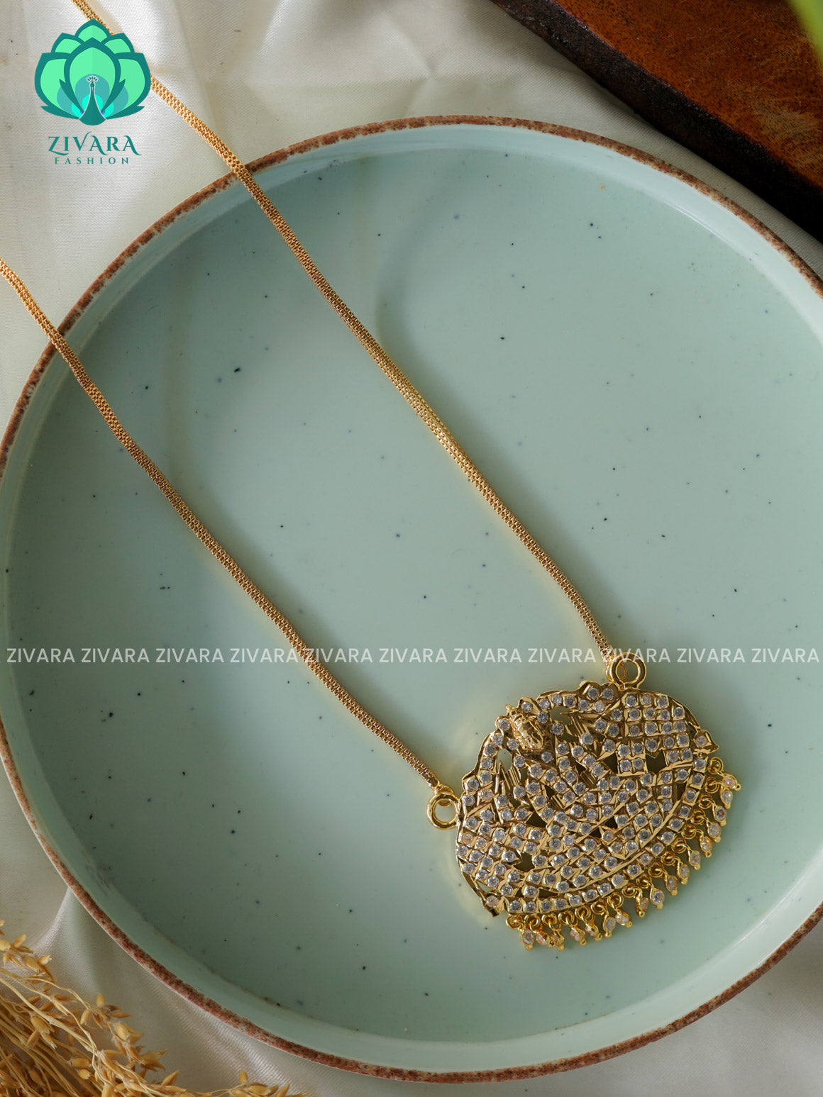 24" MICROGOLD POLISH IMPON DOLLAR  with premium gold polish CHAIN -Traditional south indian premium neckwear without earrings- Zivara Fashion- latest jewellery design
