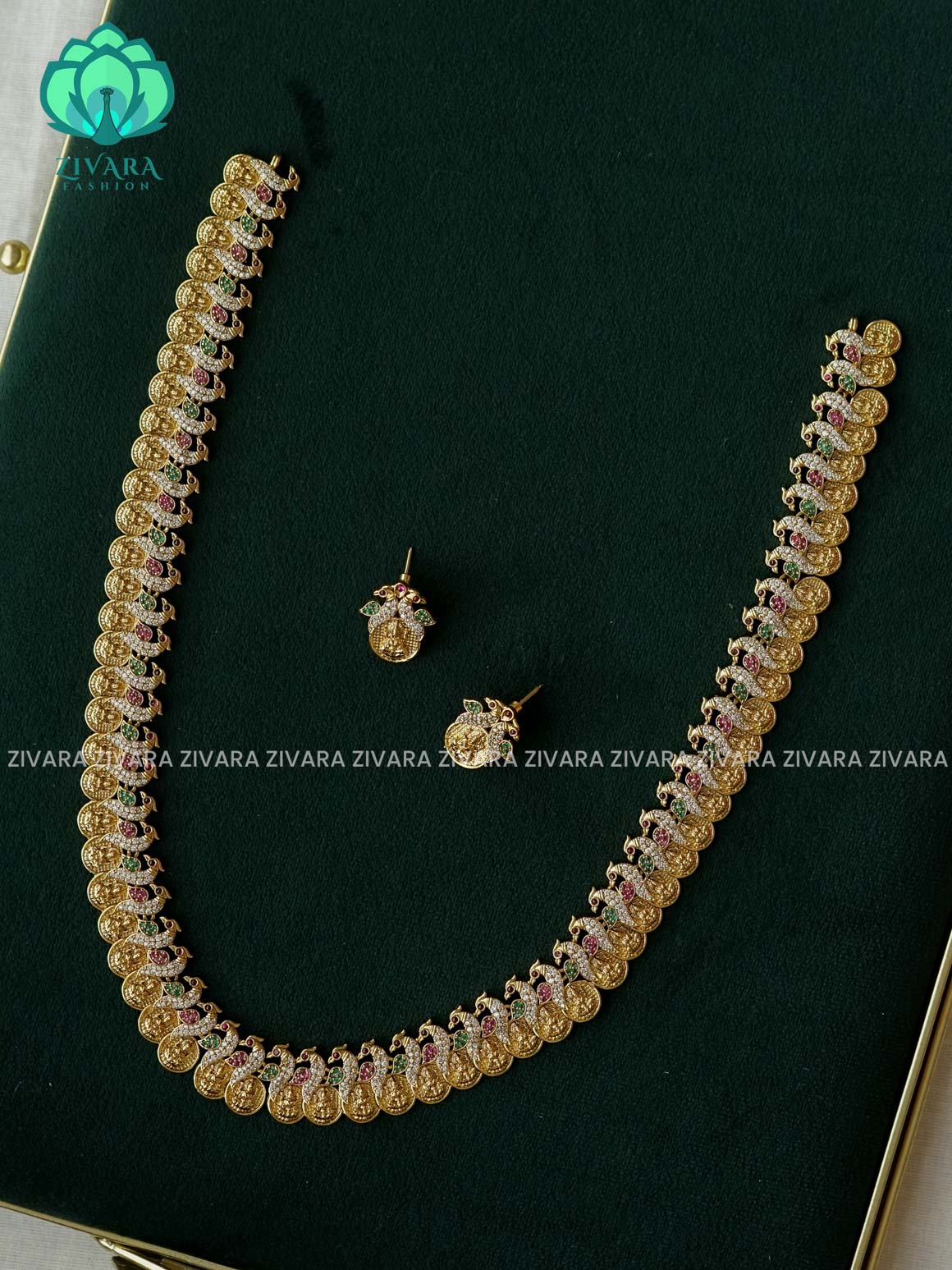 COIN STONE - Traditional PREMIUM MATTE polish MIDCHEST haaram/neckwear - Zivara Fashion