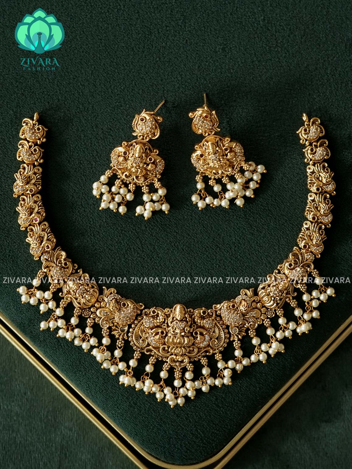 Small size temple - Traditional south indian premium neckwear - Zivara Fashion- latest jewellery design.