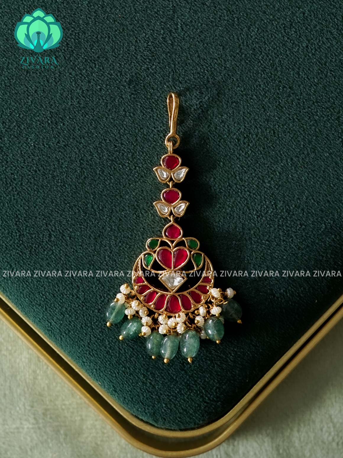MOTIF FREE JADAU TIKKA -  bridal head accessory- latest bridal collection - Zivara fashion