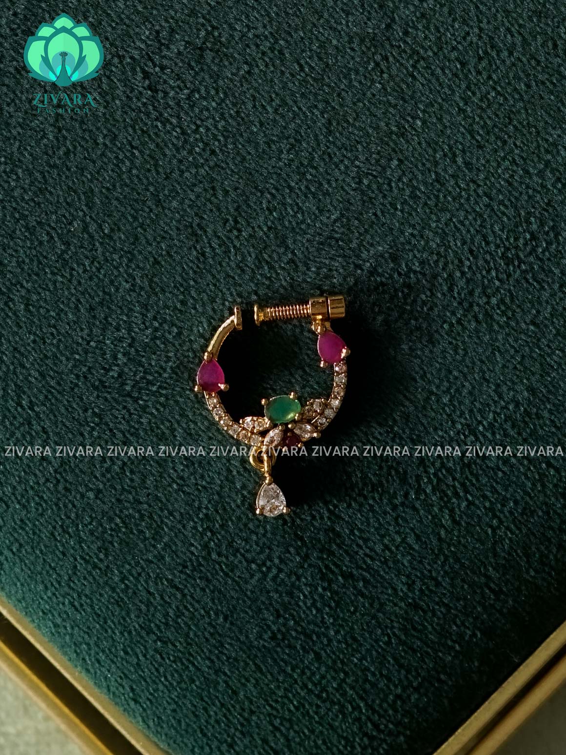 TRADITIONAL RING TYPE NON PIERCING NOSEPIN- ZIVARA FASHION