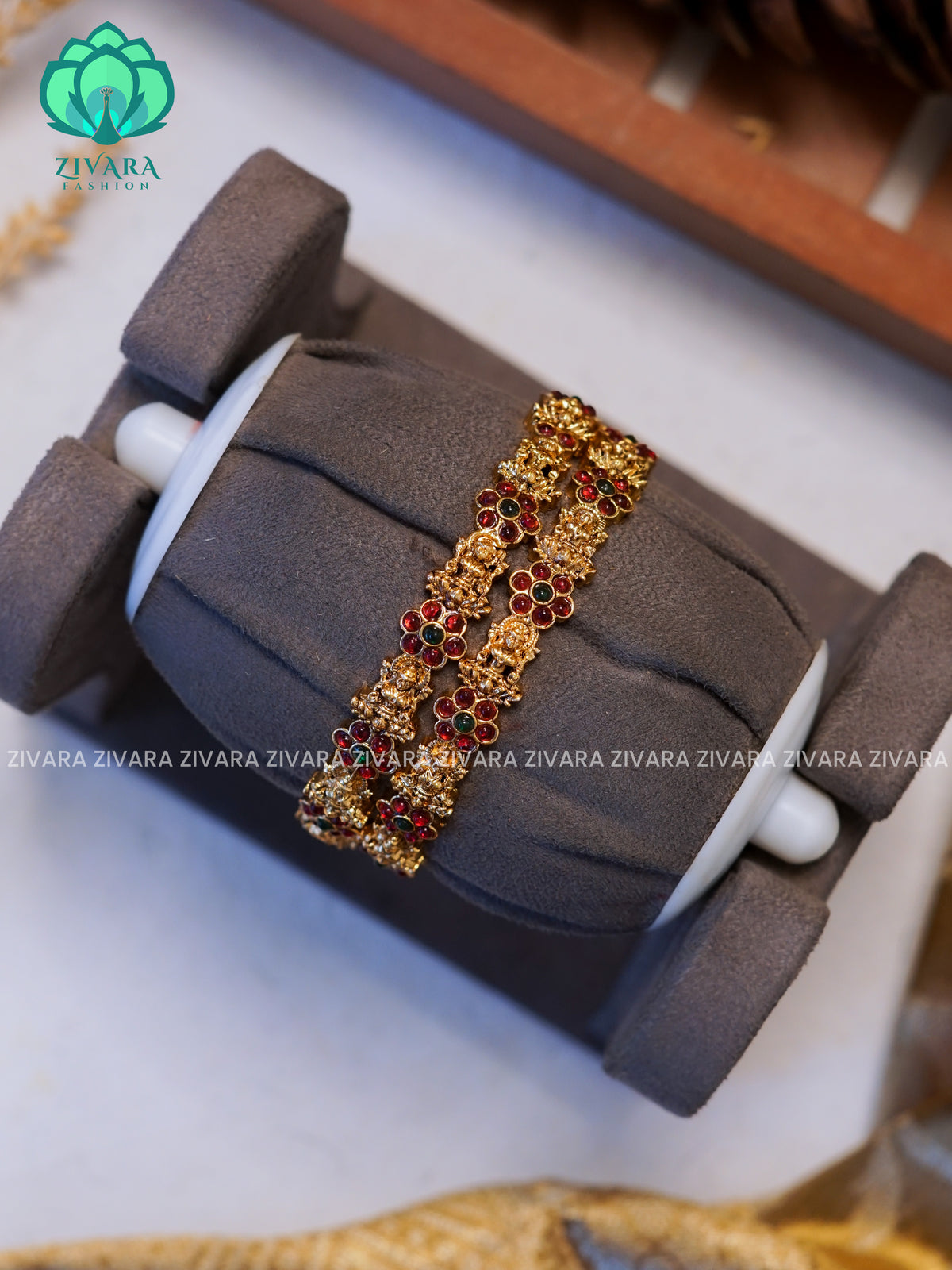 TEMPLE  - 2 PIECE - NORMAL MATTE FINISH bangles - latest jewellery collection- Zivara Fashion