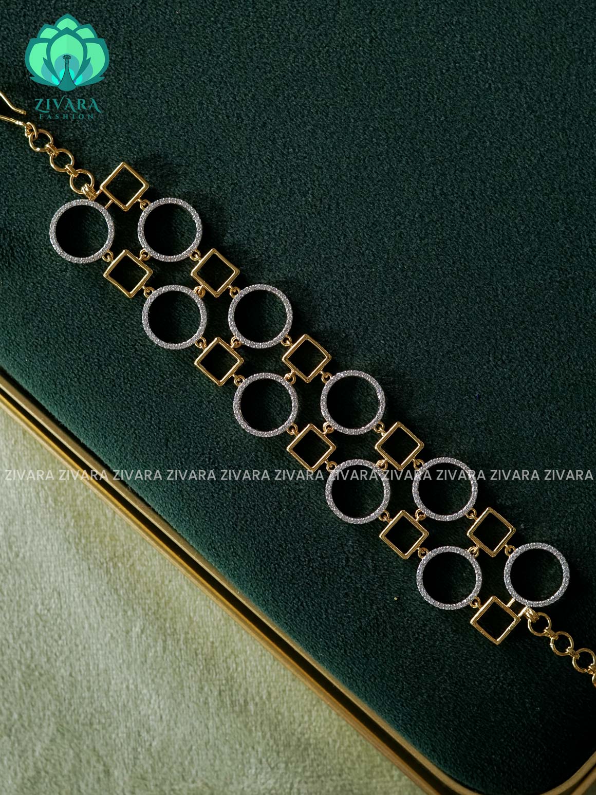 1 piece Rhodium dual polish free size BRACELET - Premium gold finish kada bangle - latest jewellery collection - Zivara Fashion