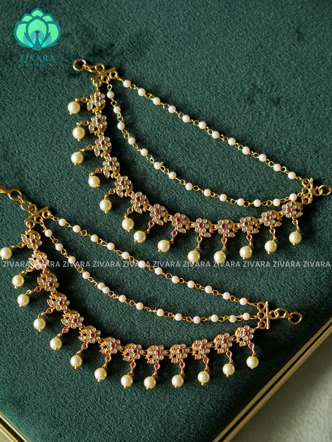 3 layer earchains/maatals- bridal accessory- zivara fashion-latest jewellery collection