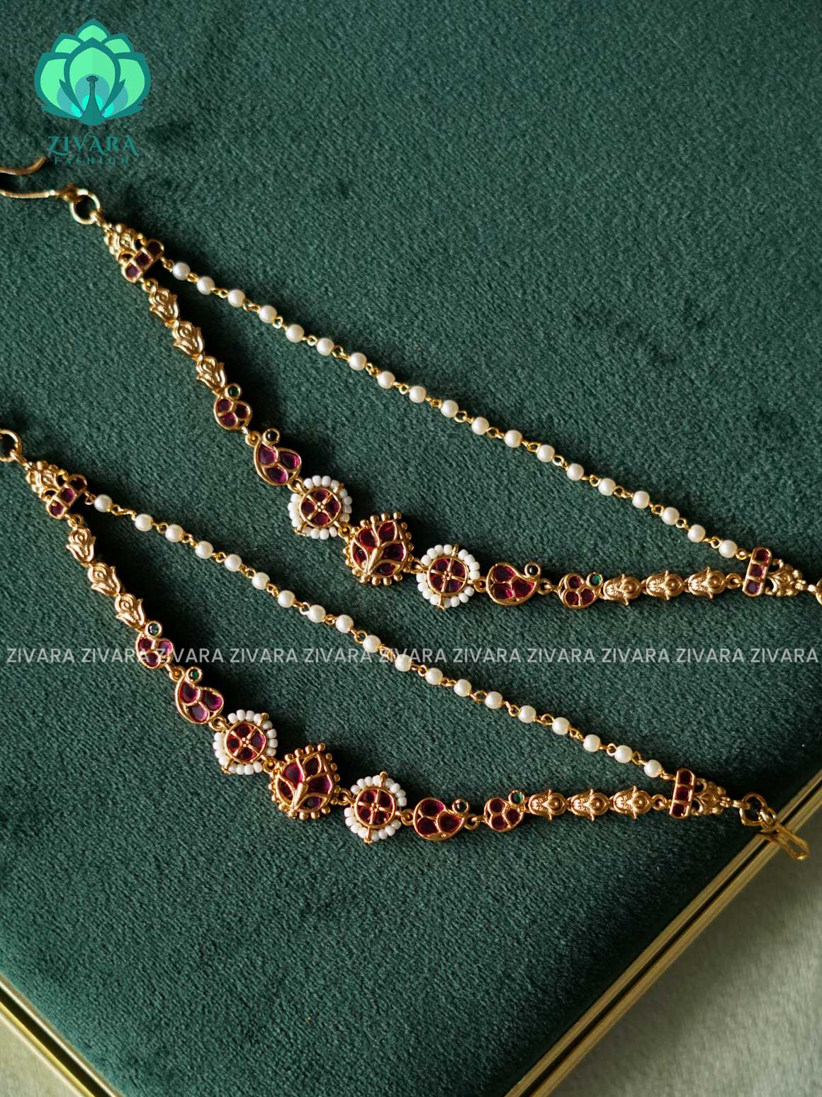 2 LAYER MANGA MOTIF-earchains/maatals- bridal accessory- zivara fashion-latest jewellery collection